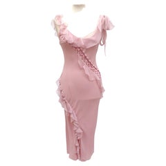Abito d'epoca in seta rosa John Galliano for Christian Dior "Admit It" con allacciatura