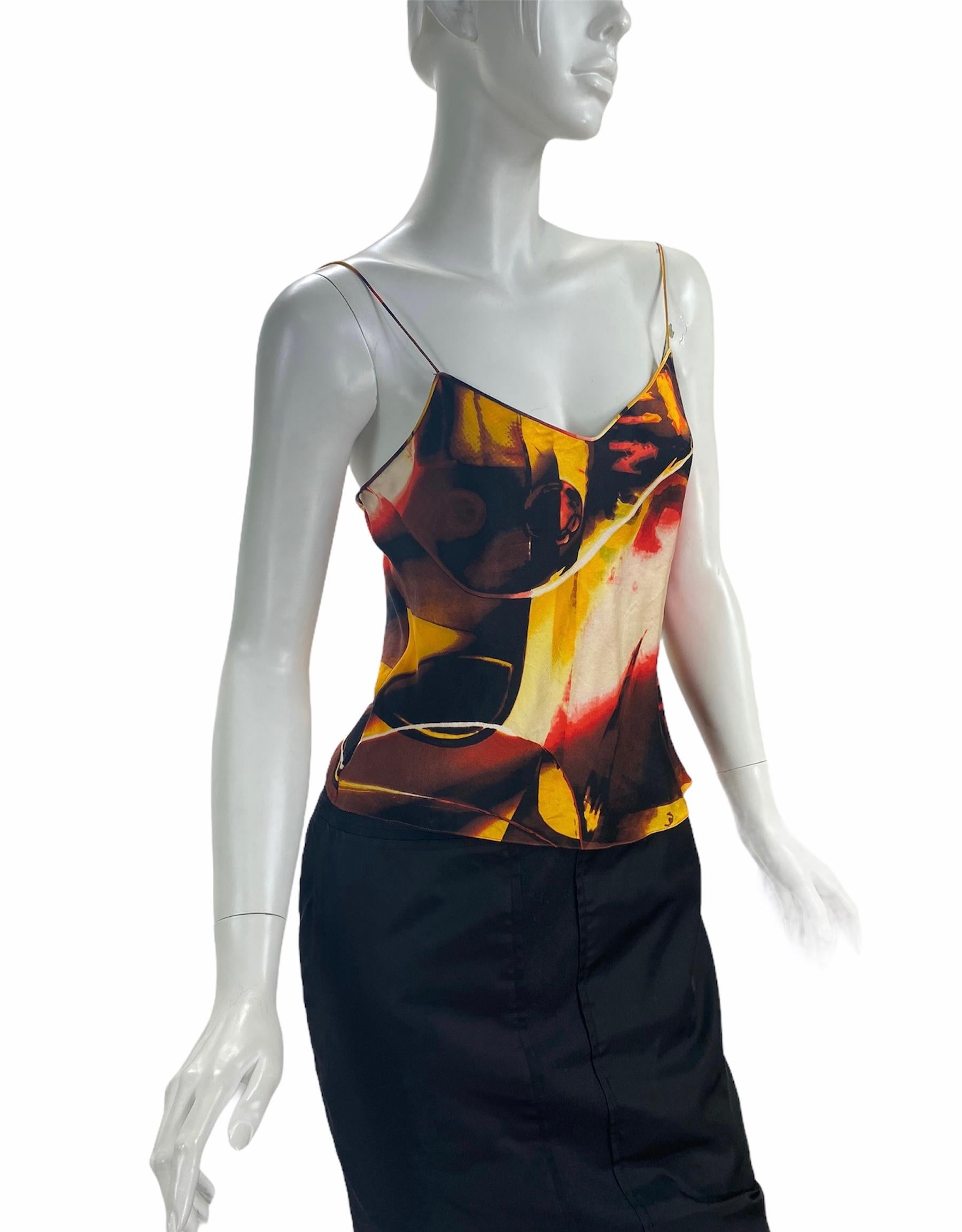Vintage John Galliano for Christian Dior Silk Cami Top
Early 2000-s
Multicolored Silk Top, Spaghetti Straps, Slip-on Style.
Measurements: Length - 21 inch, Bust - 32/34