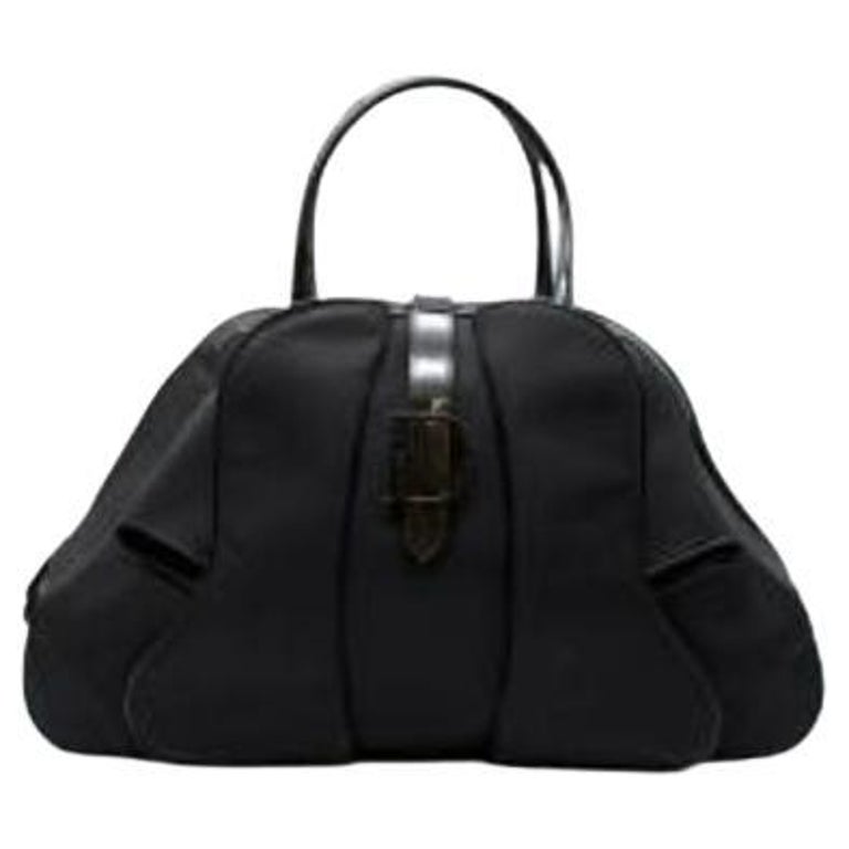vintage John Galliano large double saddle black bag For Sale at 1stDibs