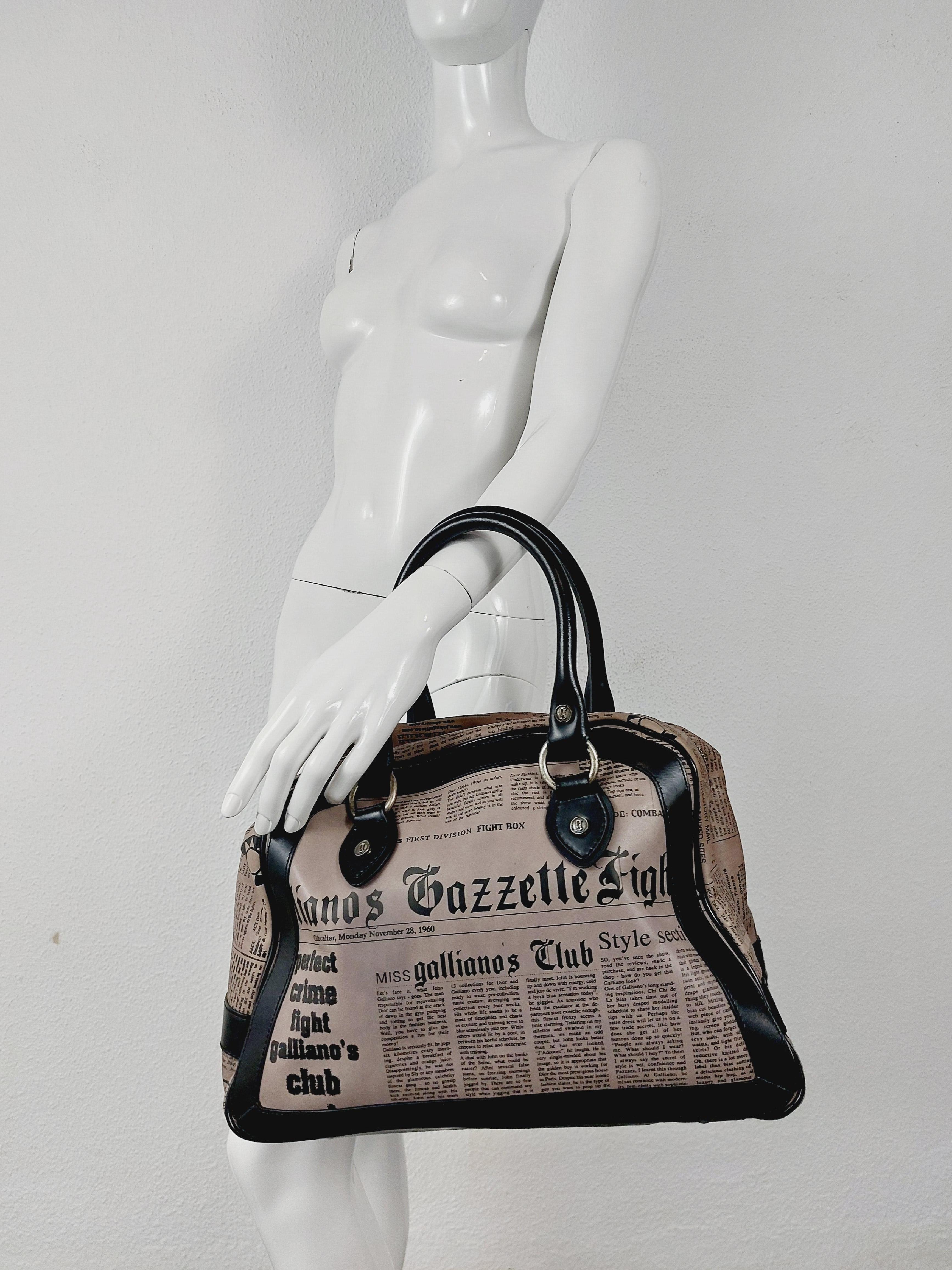 Vintage John Galliano Newspaper Gazette Iconic Y2K Handbag Bag For Sale 6