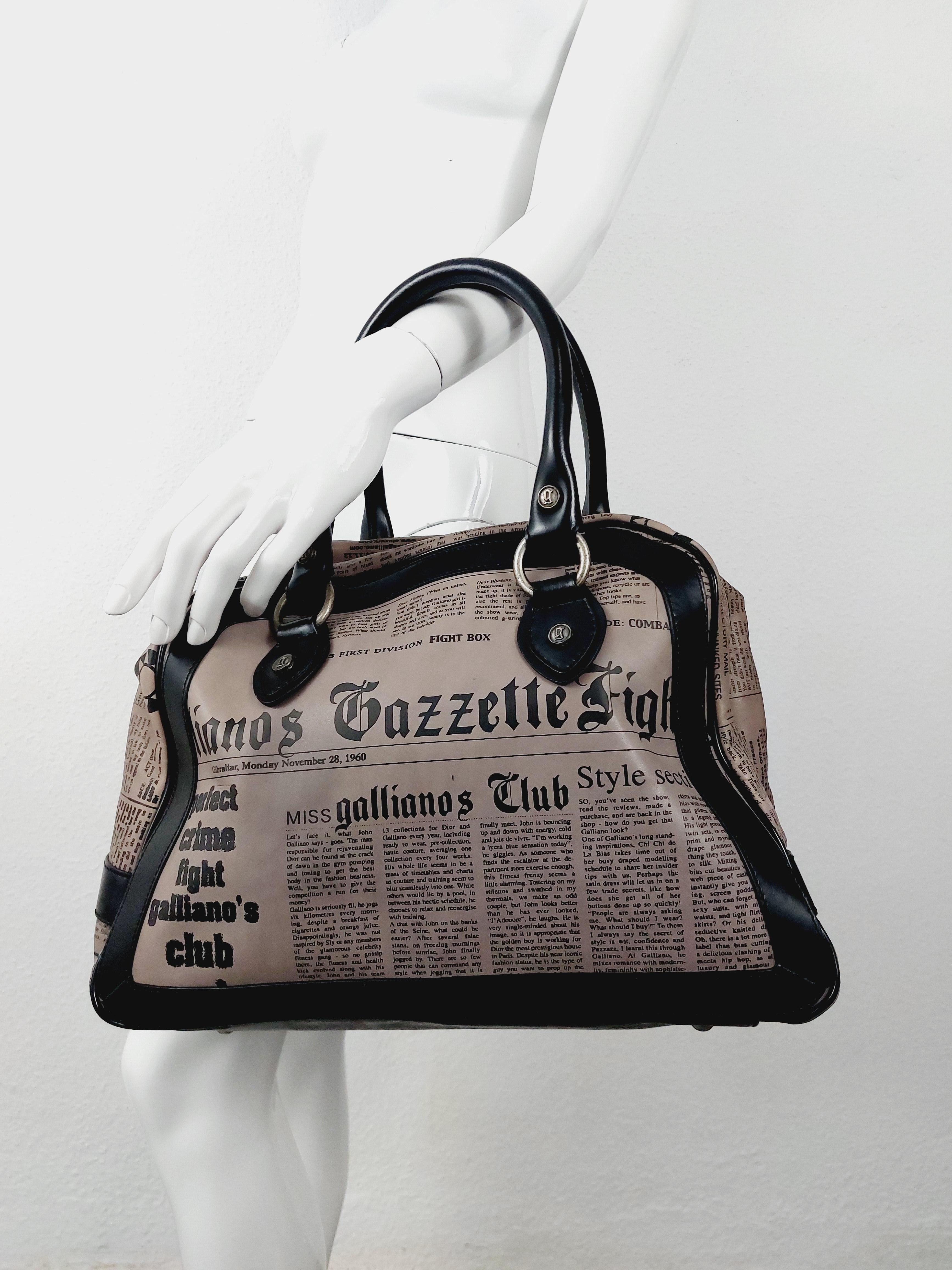 Vintage John Galliano Newspaper Gazette Iconic Y2K Handbag Bag For Sale 7