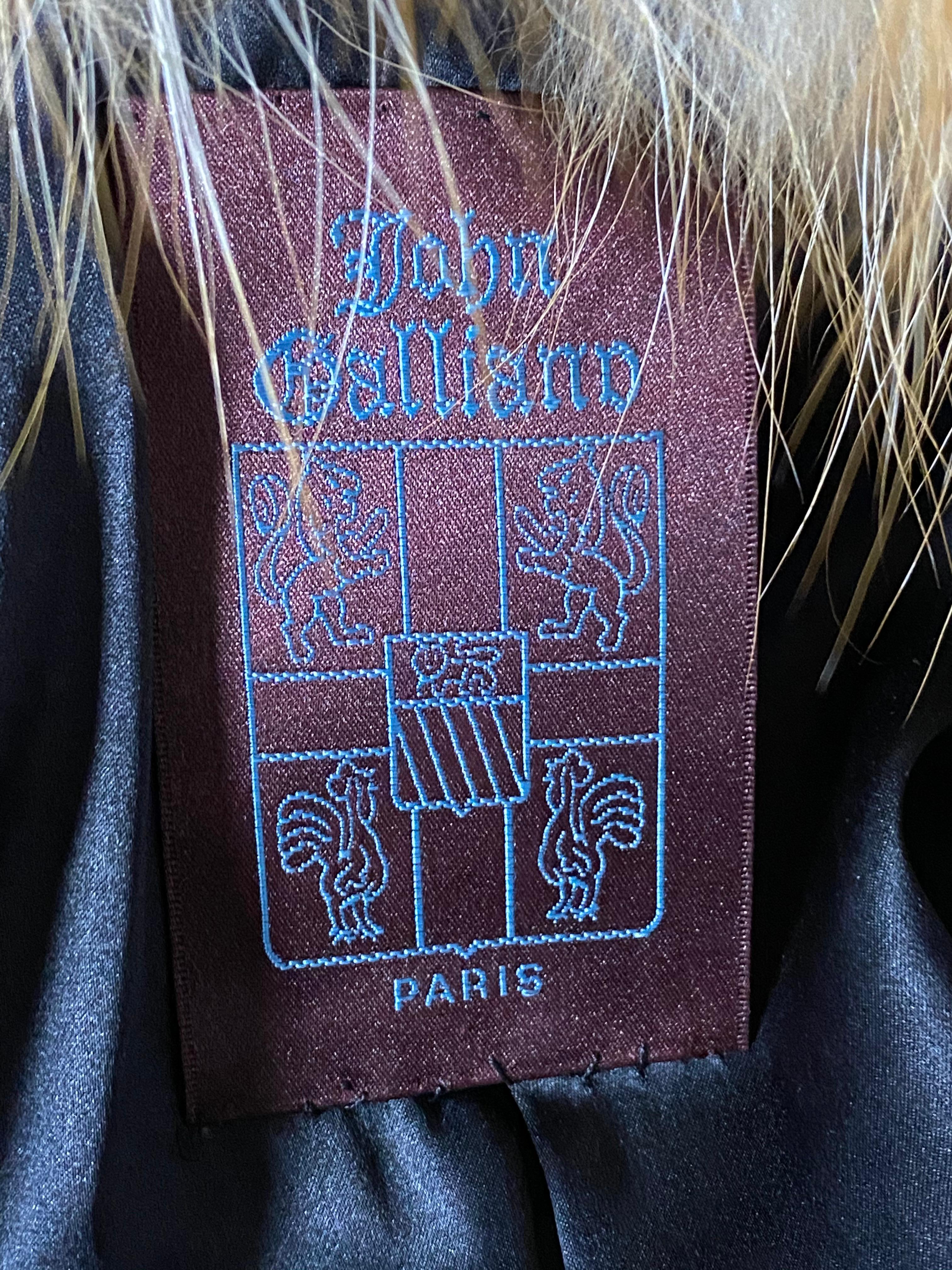 Vintage John Galliano Paris Brown Mink Fur Midi Coat Jacket For Sale 5