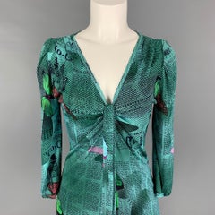 Vintage JOHN GALLIANO Size XS Multi-Color Viscose Gazette Newsprint Blouse