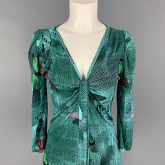 Vintage JOHN GALLIANO Size XS Multi-Color Viscose Gazette Newsprint Blouse