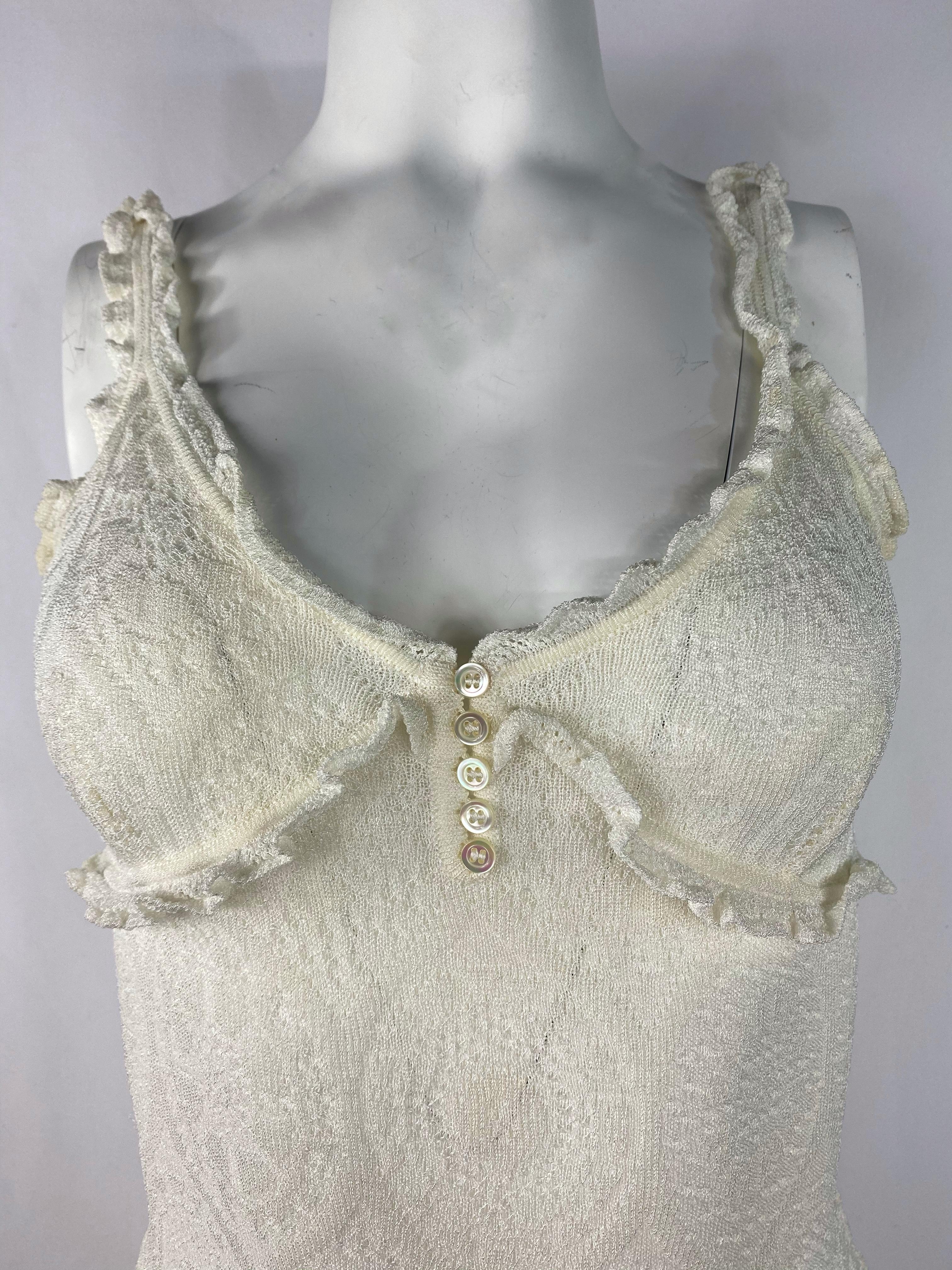 Vintage John Galliano Vestido de encaje blanco en Excelente Estado en Beverly Hills, CA