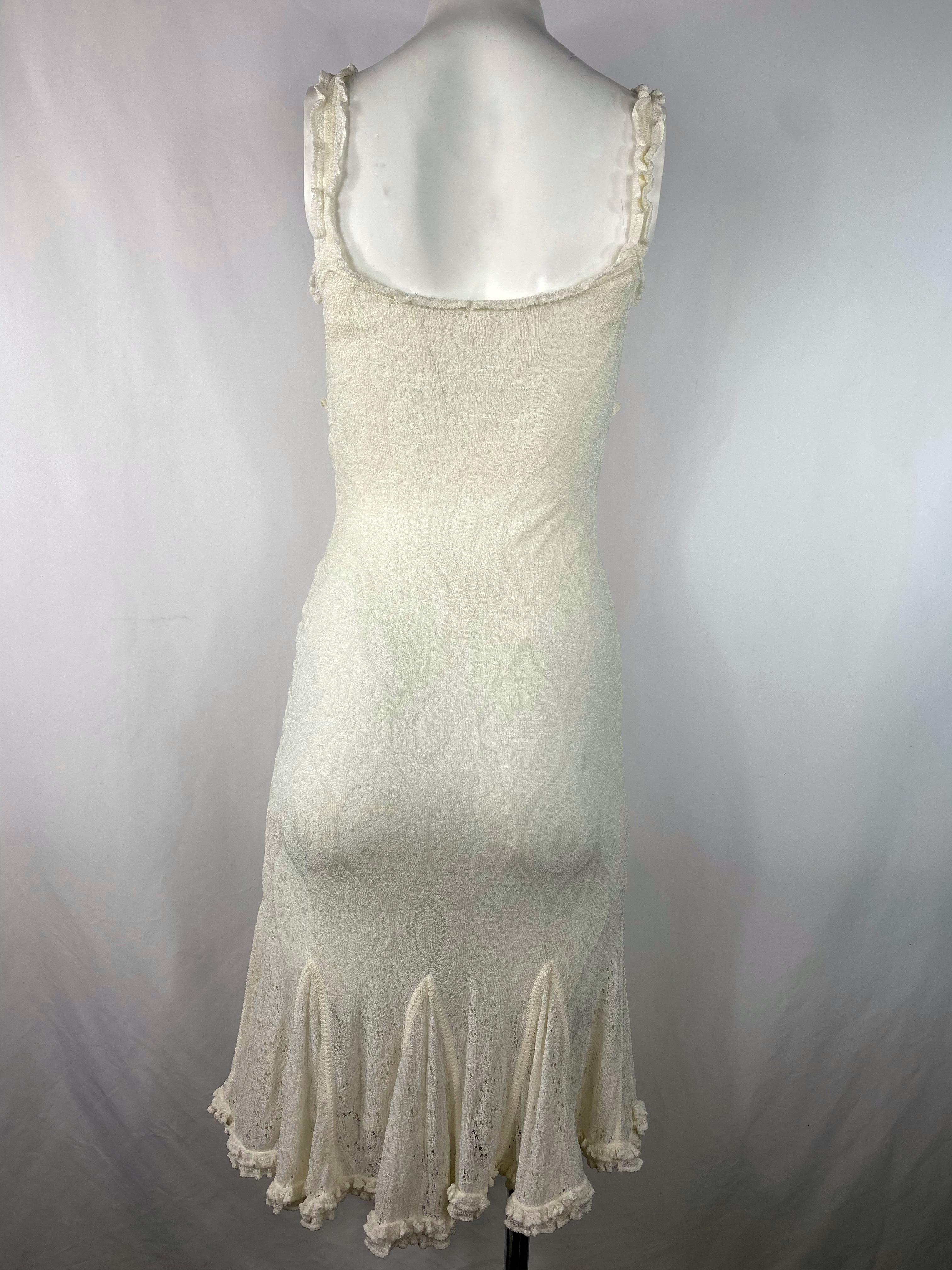Vintage John Galliano Vestido de encaje blanco 3
