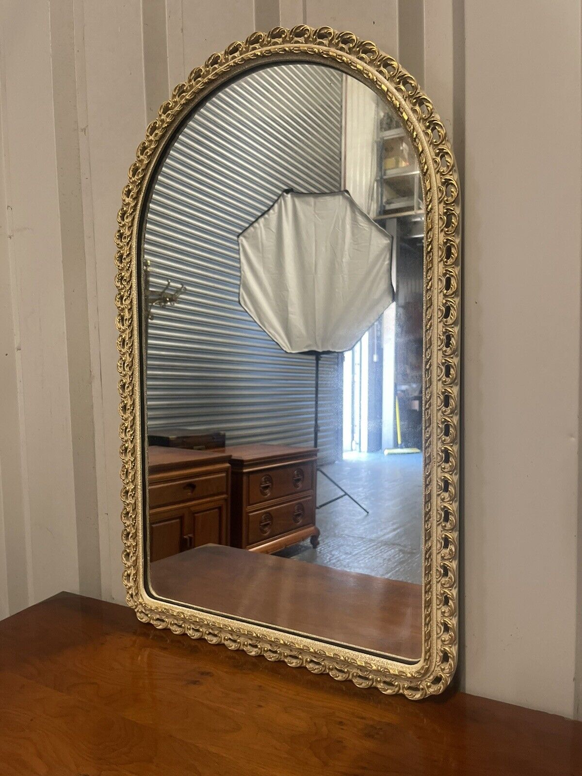 Antiques of London are delighted to offer for sale this Lovely Vintage Wall Mirror Cream Coloured and Gold Gilt-wood

Please carefully look at the pictures to see the condition before purchasing, as they form part of the description.