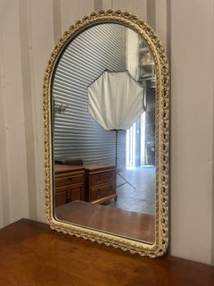 Vintage John ''Halls Galvo'' Cream and Gold Gilt-wood Wall Mirror, 1950's