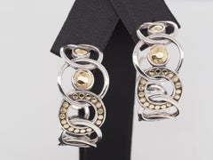 Vintage JOHN HARDY 22K Yellow Gold Sterling Silver Dot Post Hoop Earrings 13.1g