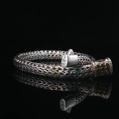 Vintage John Hardy 925 Sterling Silver 18K Gold Woven Chain Bracelet 7.75" 27.5g