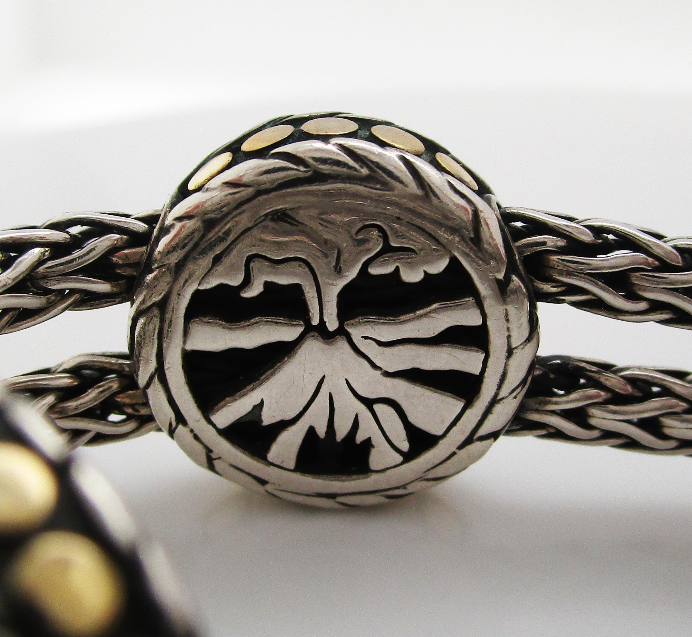 Women's Vintage John Hardy Sterling Silver and 18 Karat Yellow Gold Bracelet