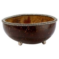 Vintage John Hardy Sterling Silver Mounted Coconut Shell Bowl