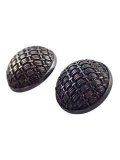 Vintage John Hardy Sterling Silver Set of 2 Basket Weave Buttons #19089