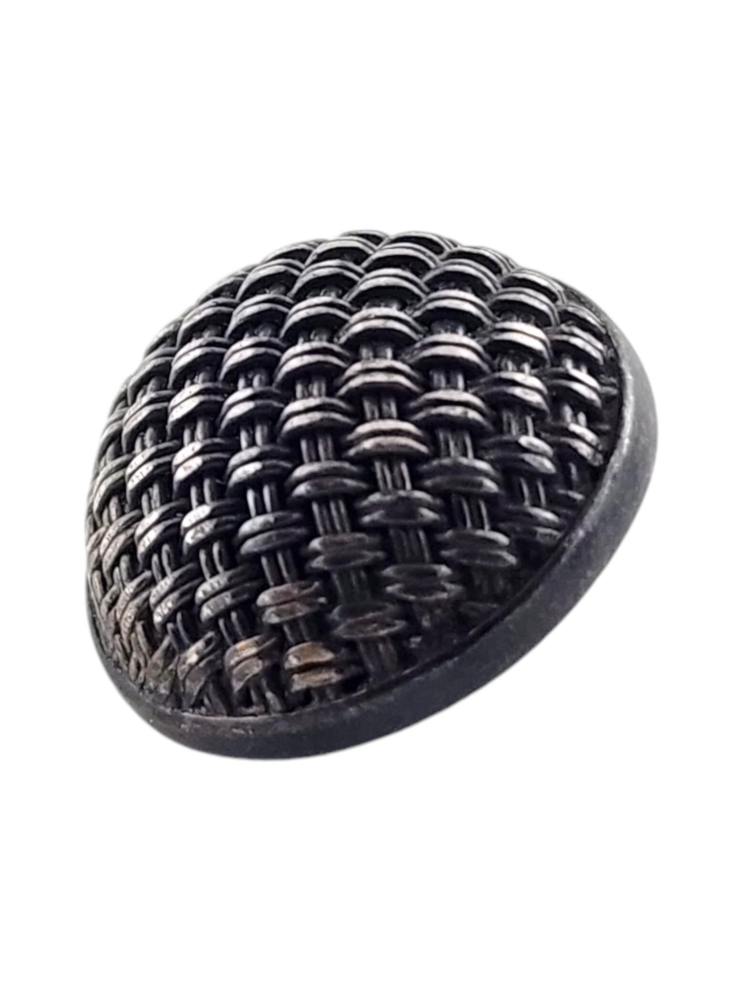 Women's Vintage John Hardy Sterling Silver Set of 3 Basket Weave Buttons #19090 For Sale