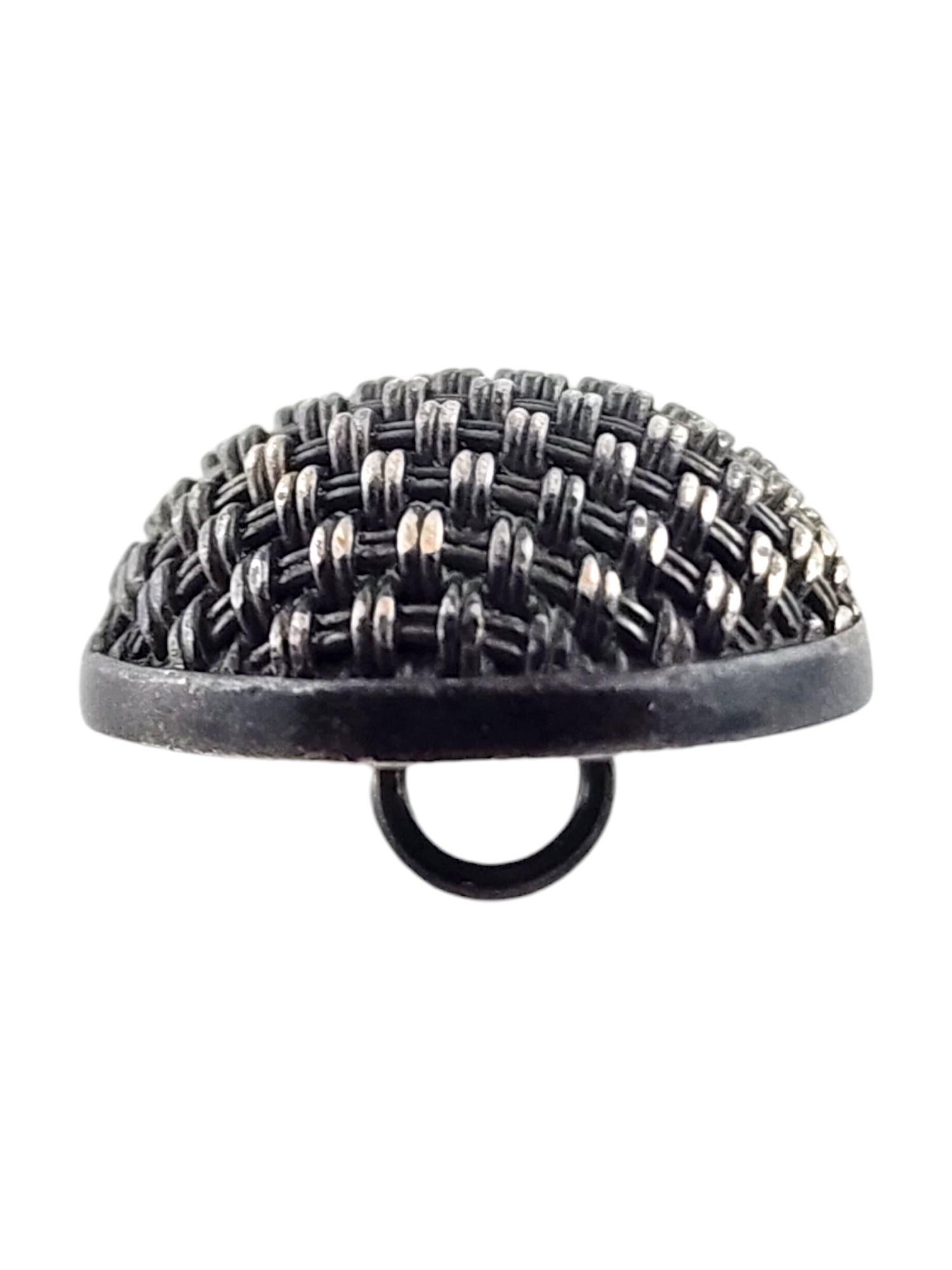 Vintage John Hardy Sterling Silver Set of 3 Basket Weave Buttons #19090 For Sale 1