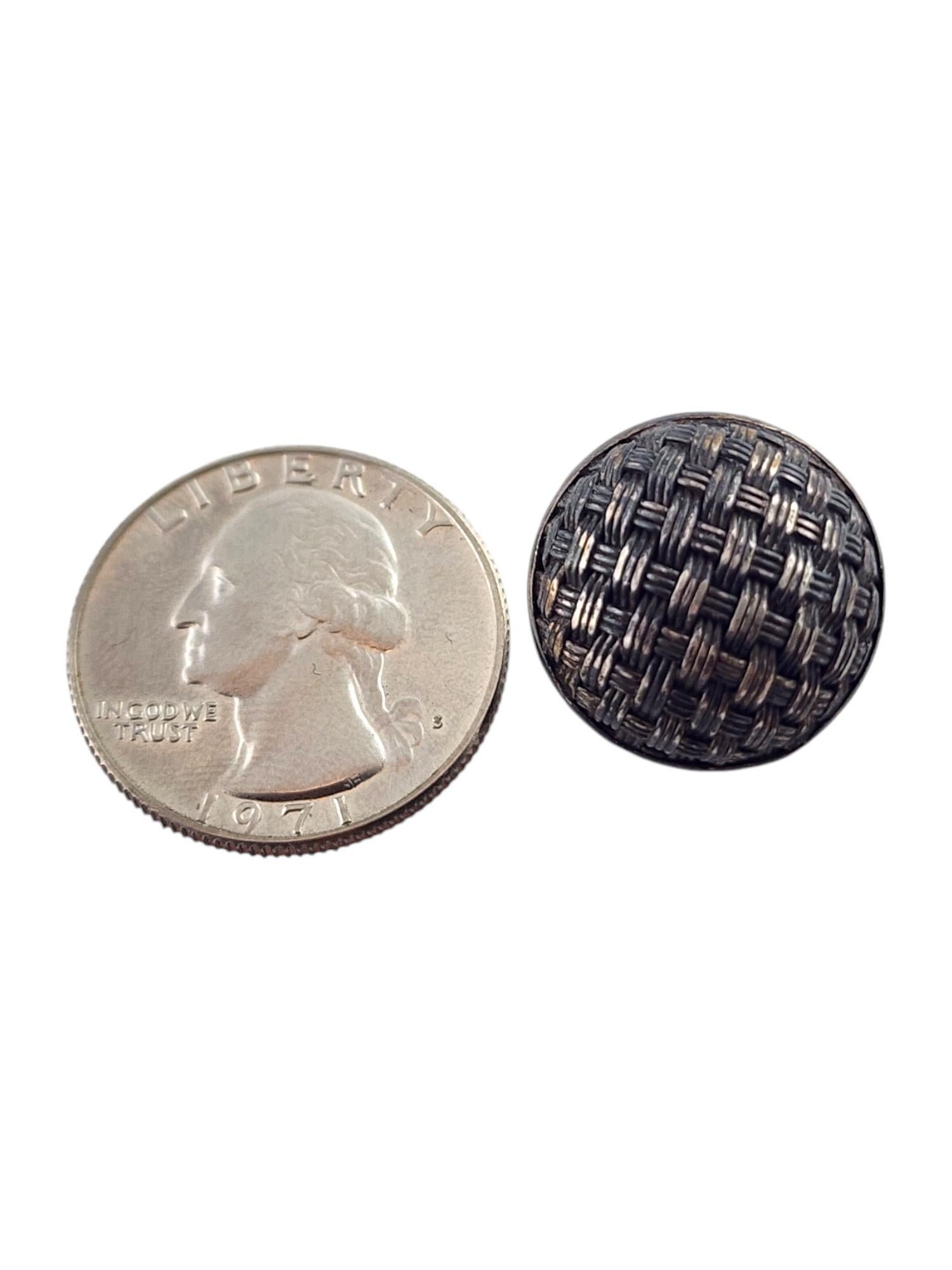 Women's Vintage John Hardy Sterling Silver Set of 7 Basket Weave Buttons #19088 For Sale
