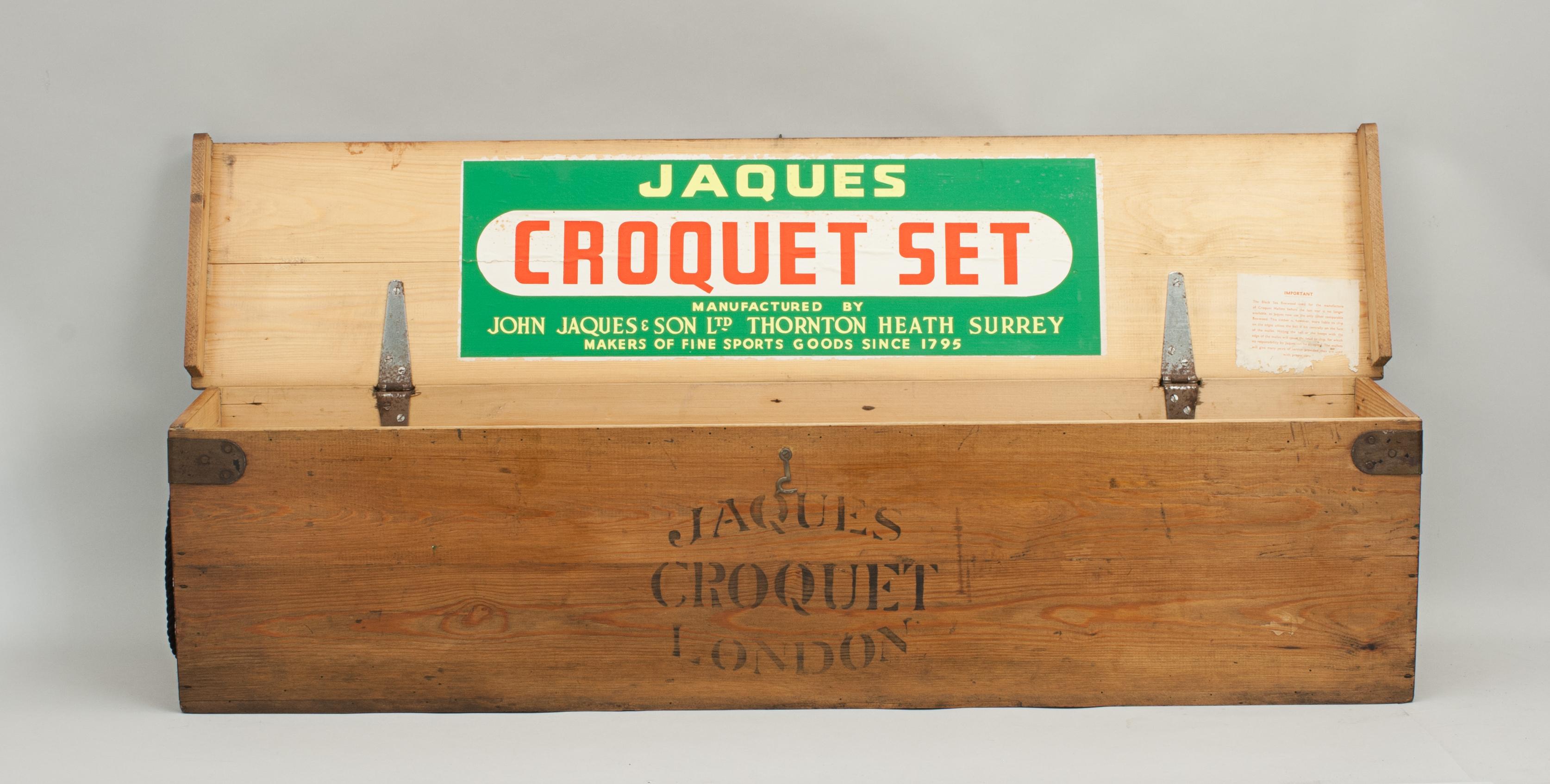 Sporting Art Vintage John Jaques Croquet Set