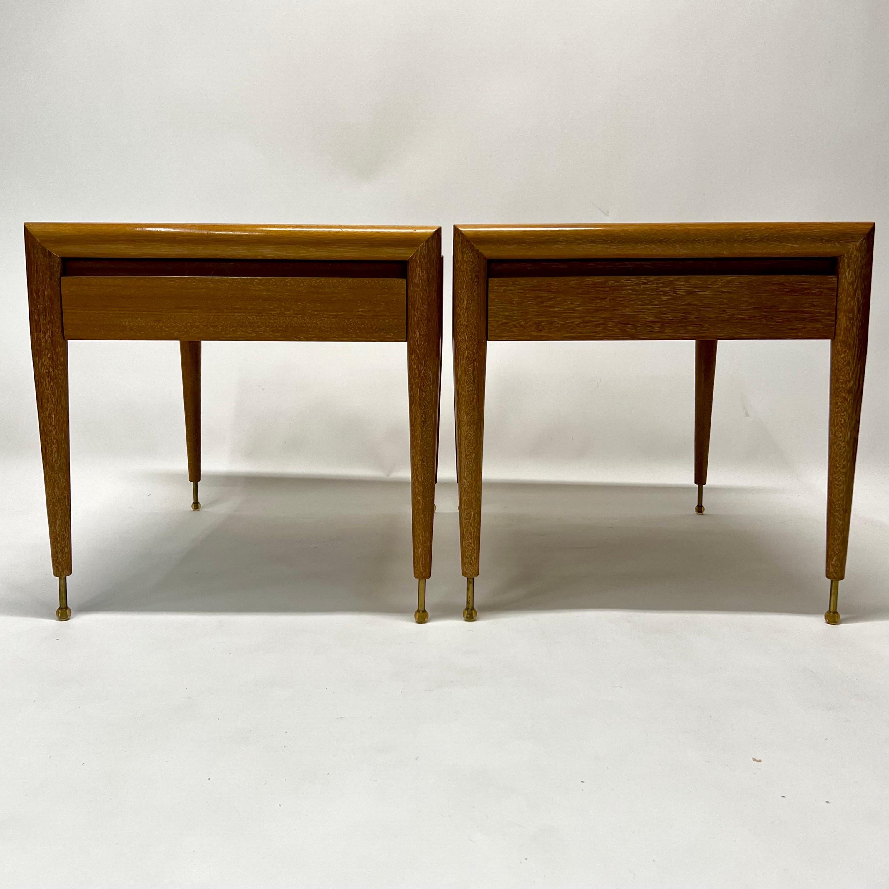 Vintage John Keal Bleached Mahogany Side Tables for Brown Saltman, c1950s 3
