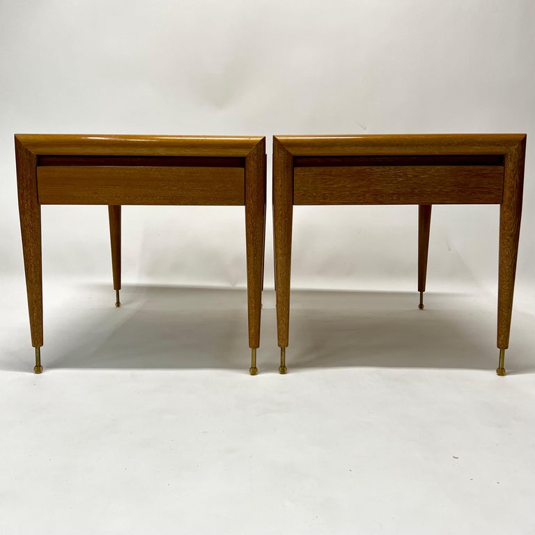 Vintage John Keal Bleached Mahogany Side Tables for Brown Saltman, c1950s For Sale 3