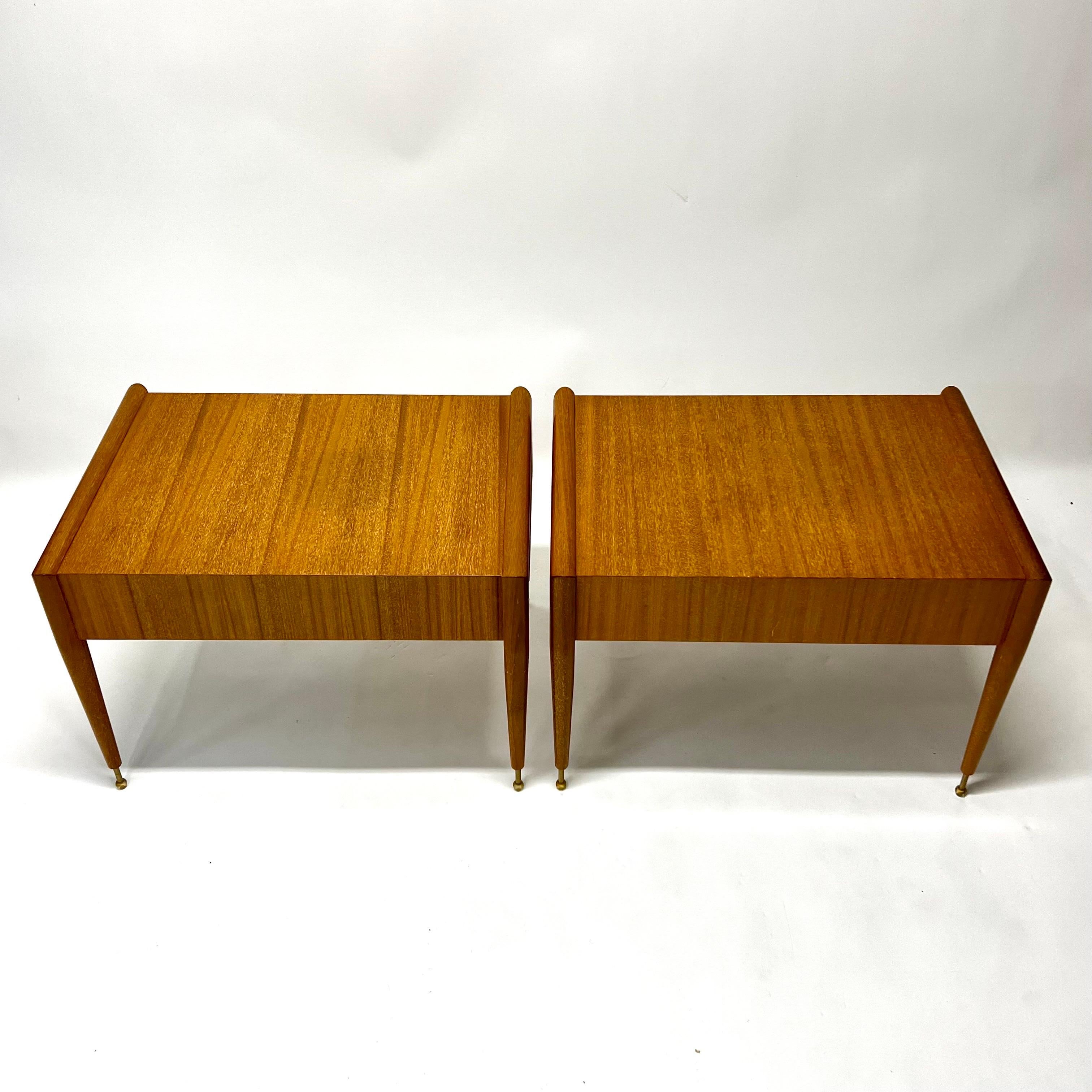 Mid-Century Modern Vintage John Keal Bleached Mahogany Side Tables for Brown Saltman, c1950s