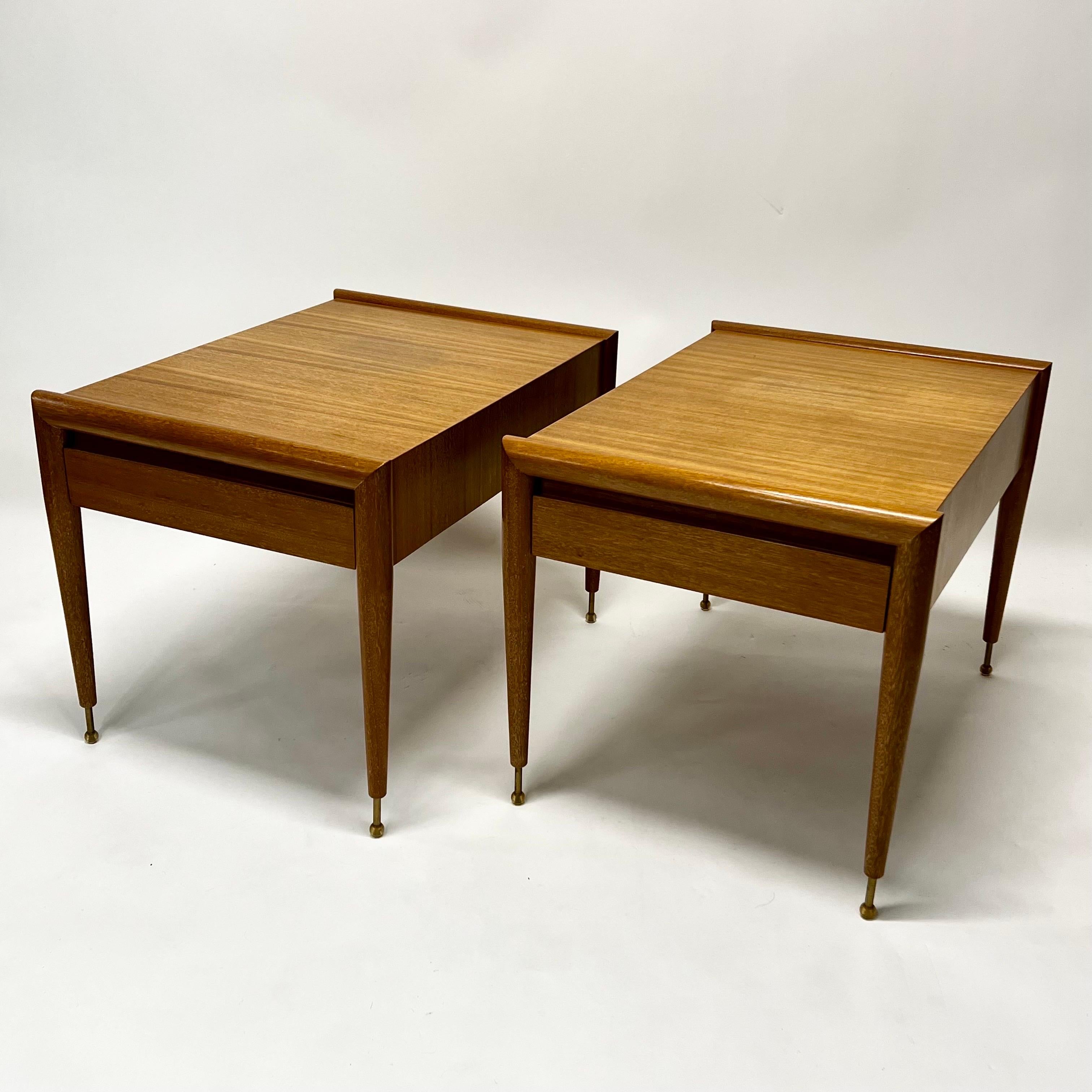 American Vintage John Keal Bleached Mahogany Side Tables for Brown Saltman, c1950s