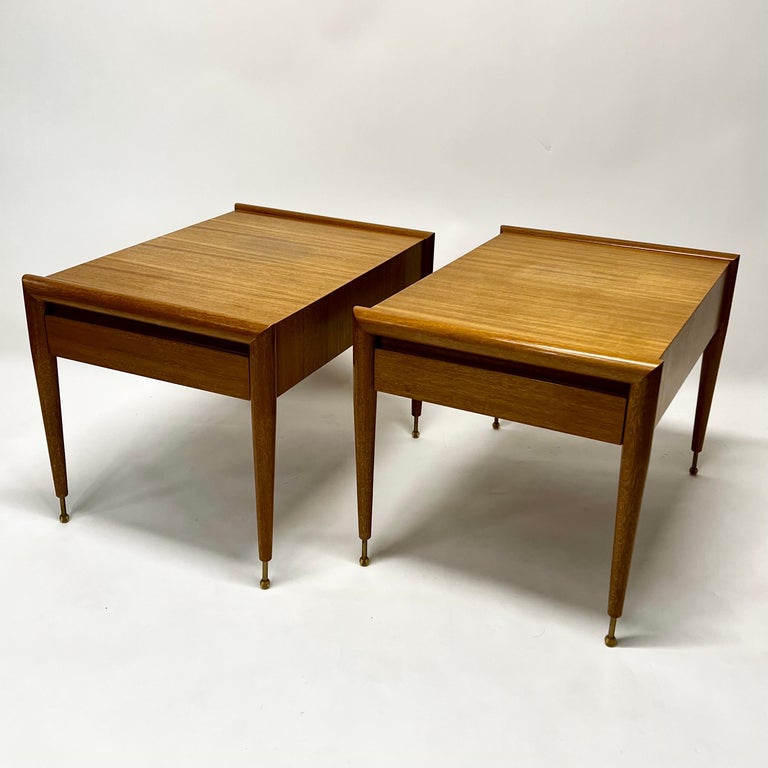 American Vintage John Keal Bleached Mahogany Side Tables for Brown Saltman, c1950s For Sale