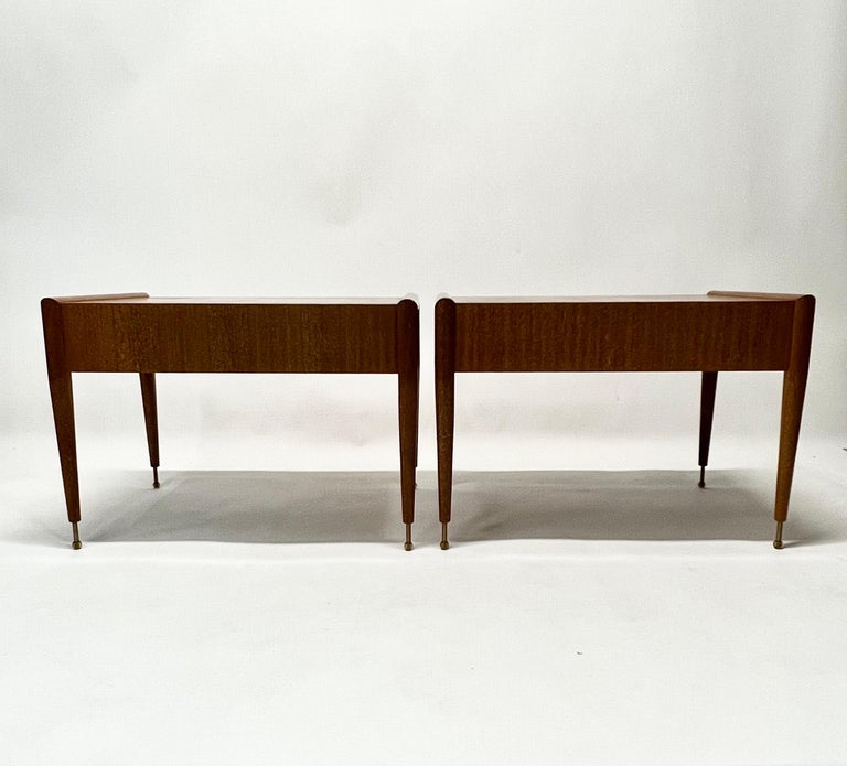 Mid-20th Century Vintage John Keal Bleached Mahogany Side Tables for Brown Saltman, c1950s For Sale