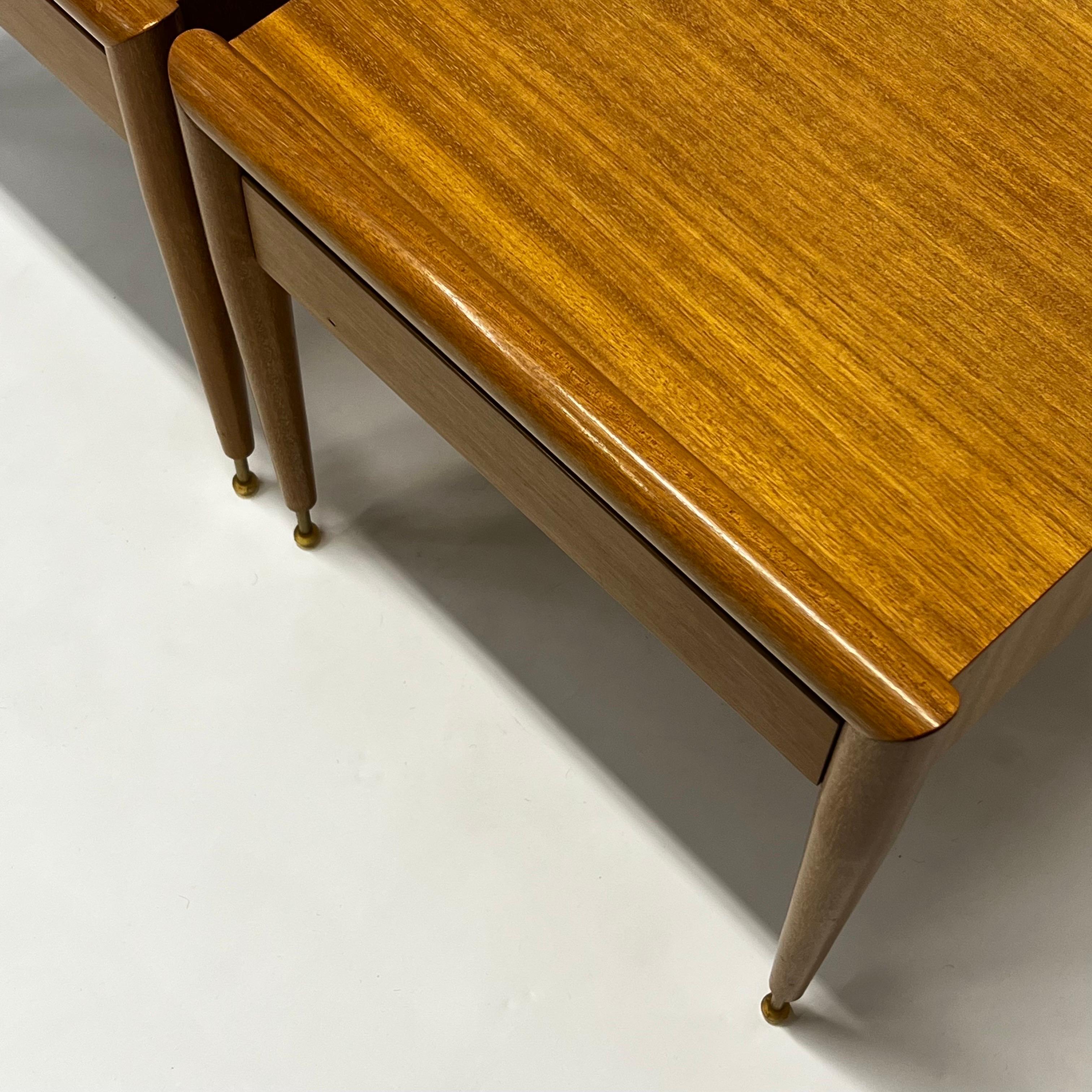 Vintage John Keal Bleached Mahogany Side Tables for Brown Saltman, c1950s 2