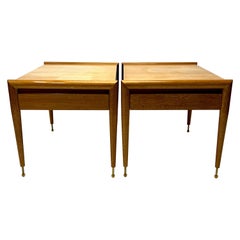 Vintage John Keal Bleached Mahogany Side Tables for Brown Saltman, c1950s