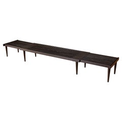 Vintage John Keal Expandable Slat Bench Coffee Table for Brown Saltman