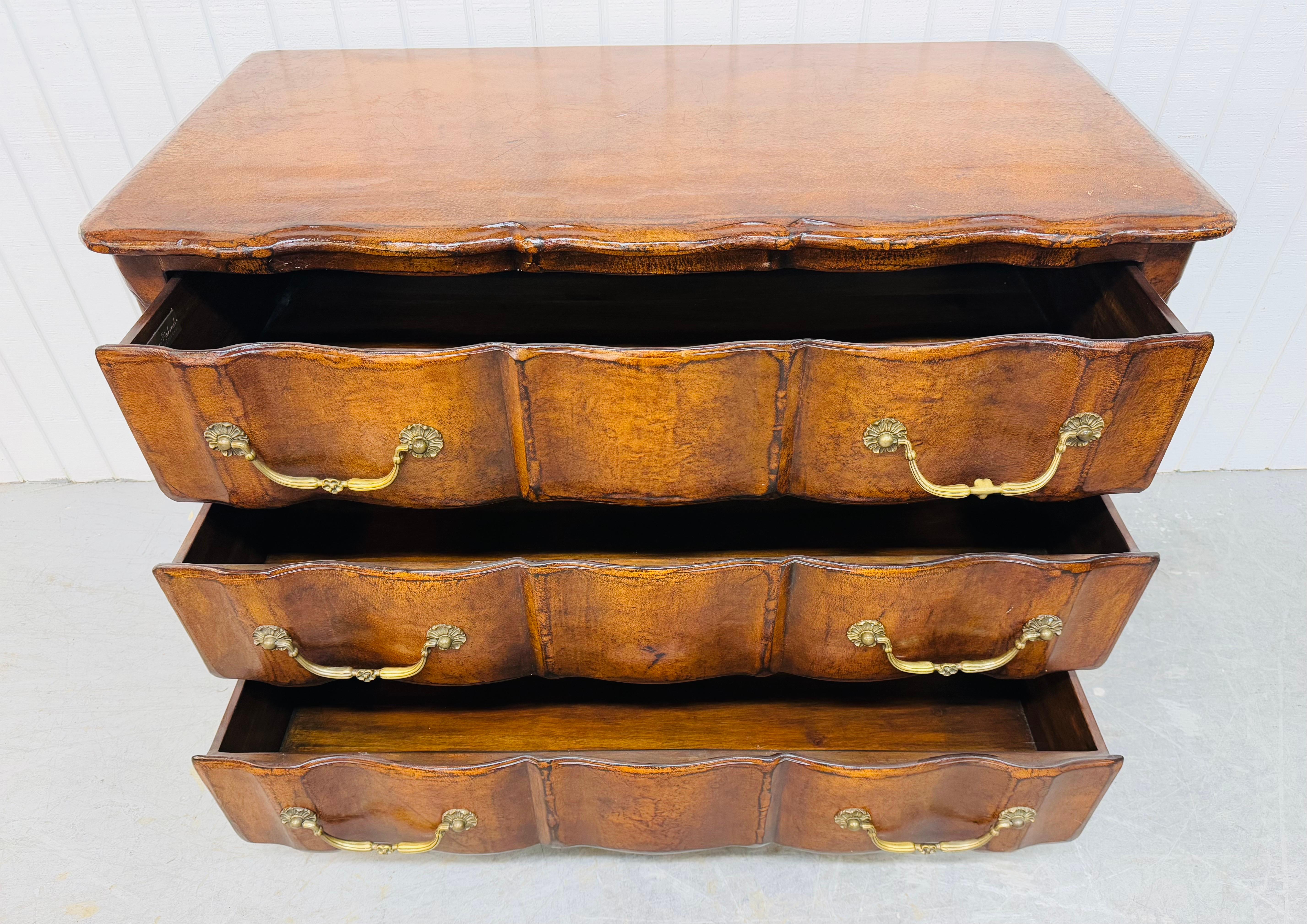 Ottone Cassapanca in pelle in stile francese John-Richard d'annata in vendita