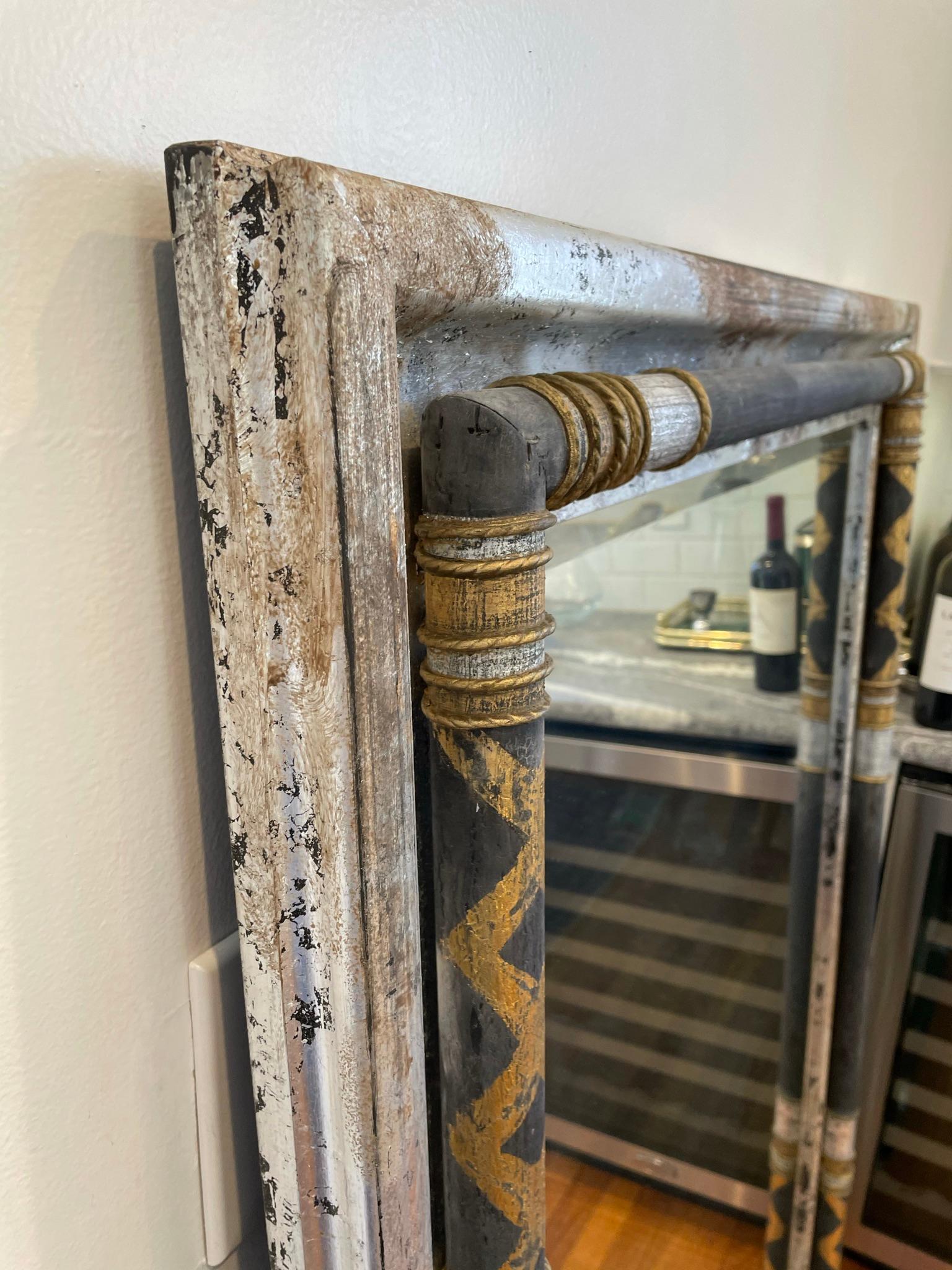 Vintage John Richards Modern Neoclassical Decorative Wall Mirror For Sale 1
