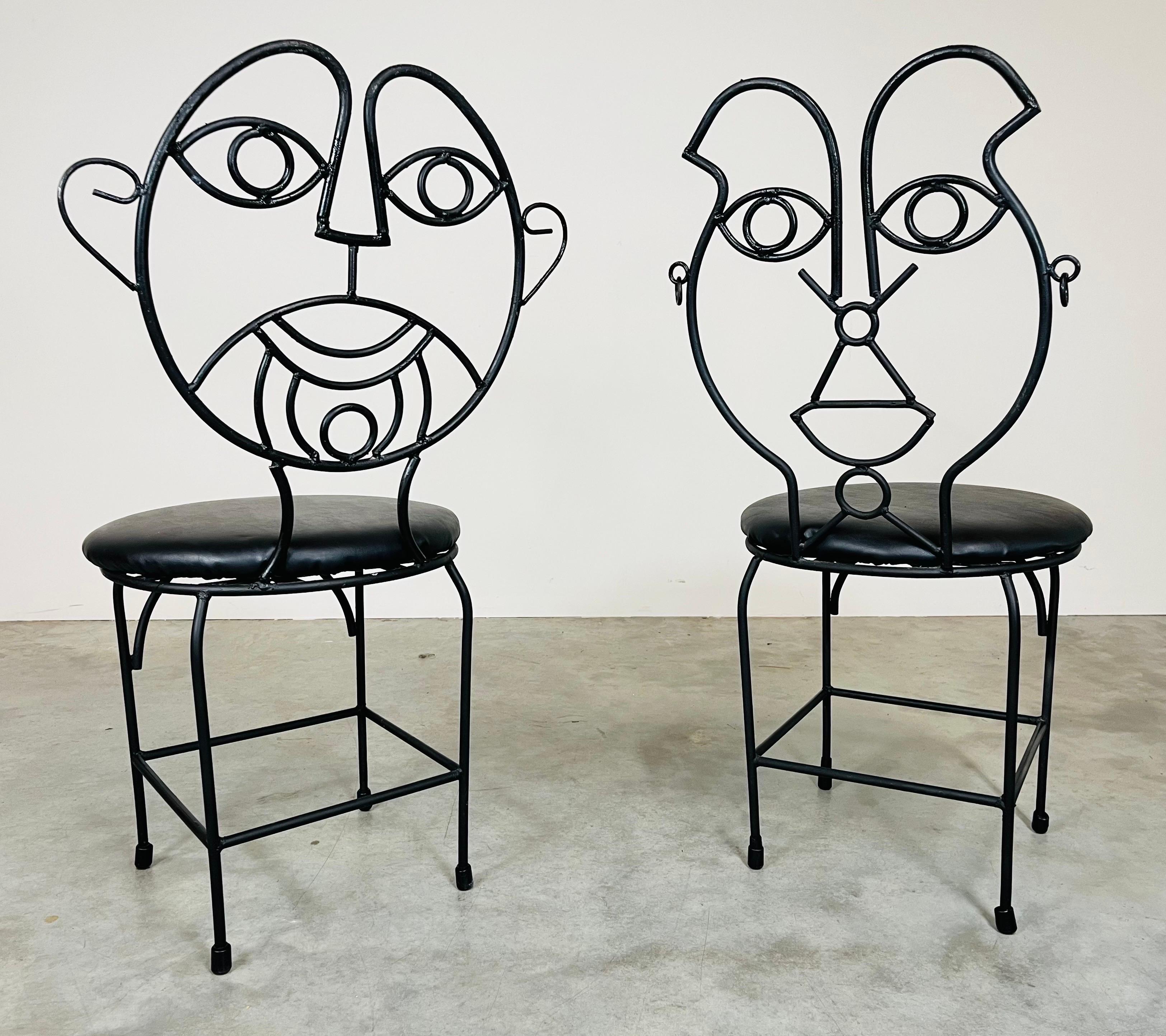 Esstisch & Stühle aus massivem Eisen im John Risley-Stil, His & Hers Face 2