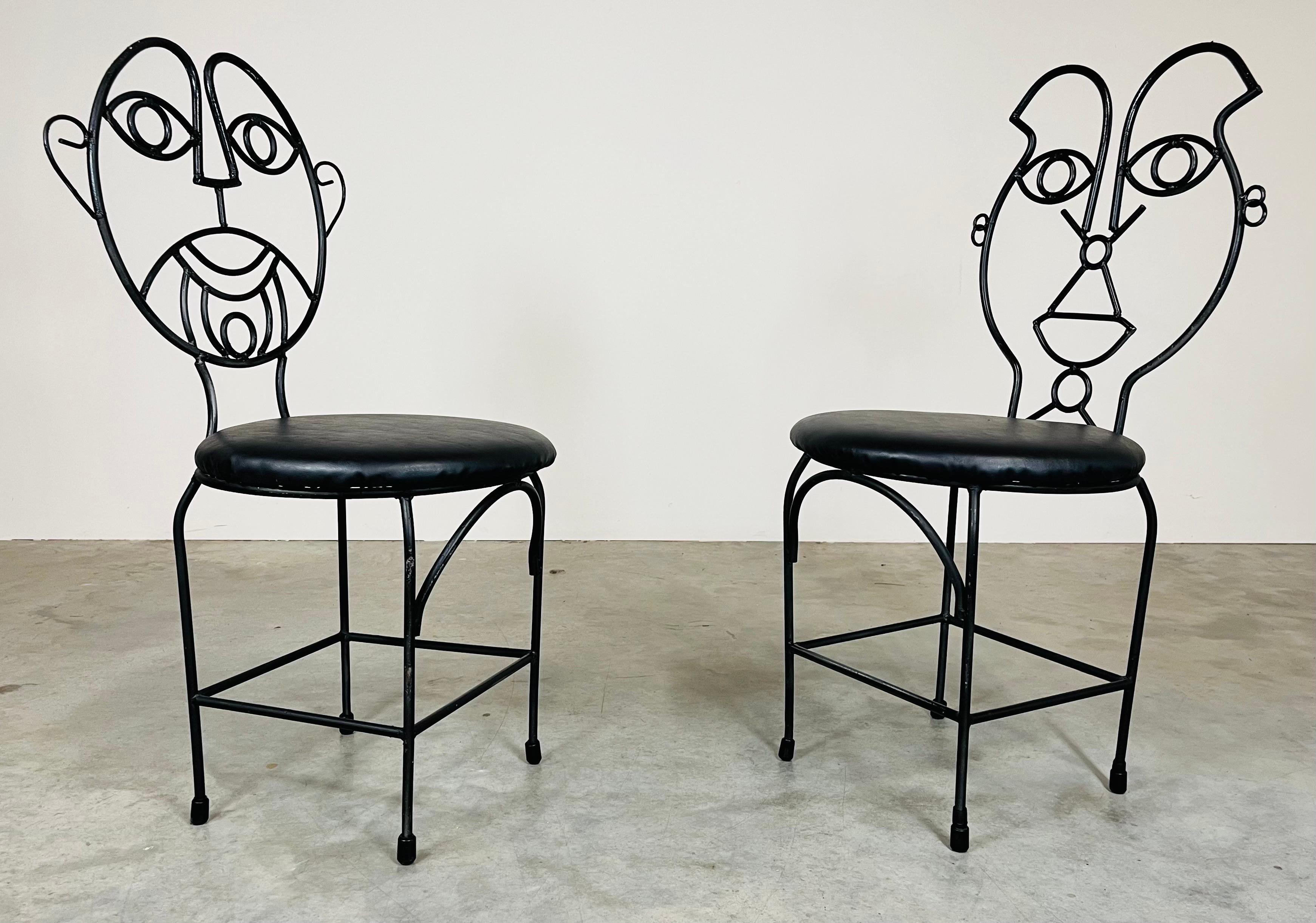 Esstisch & Stühle aus massivem Eisen im John Risley-Stil, His & Hers Face 3