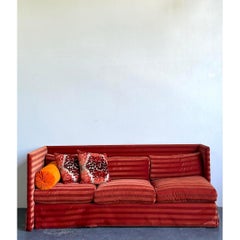 Vintage John Saladino Striped Velvet Sofa