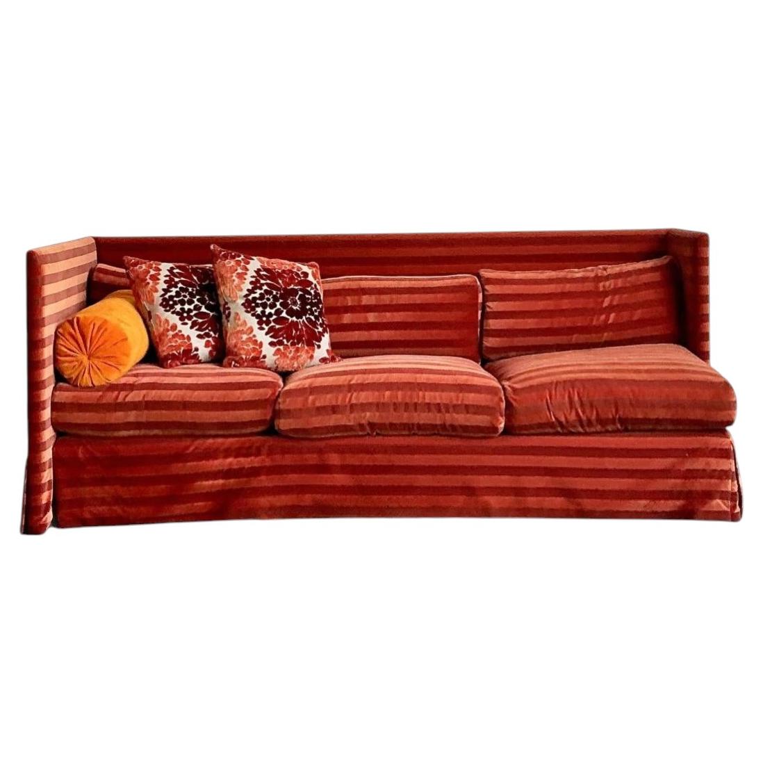 Vintage John Saladino Striped Velvet Sofa