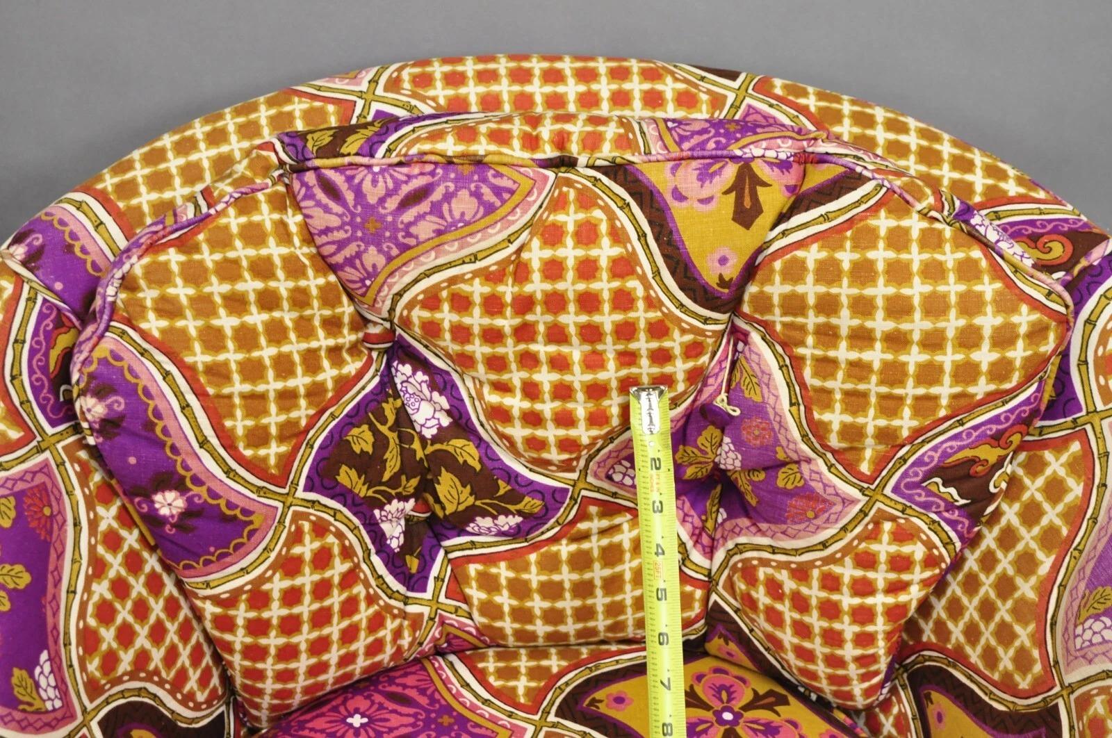 Vintage John Stuart Mid Century Modern Purple Barrel Back Club Lounge Chair Pair en vente 2