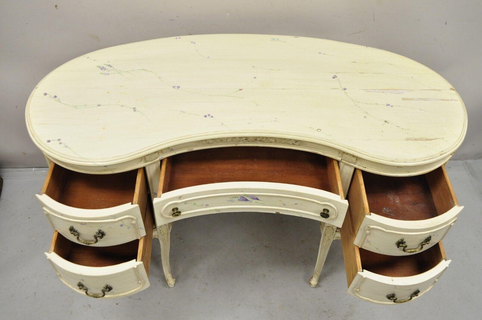 vintage kidney shaped vanity table