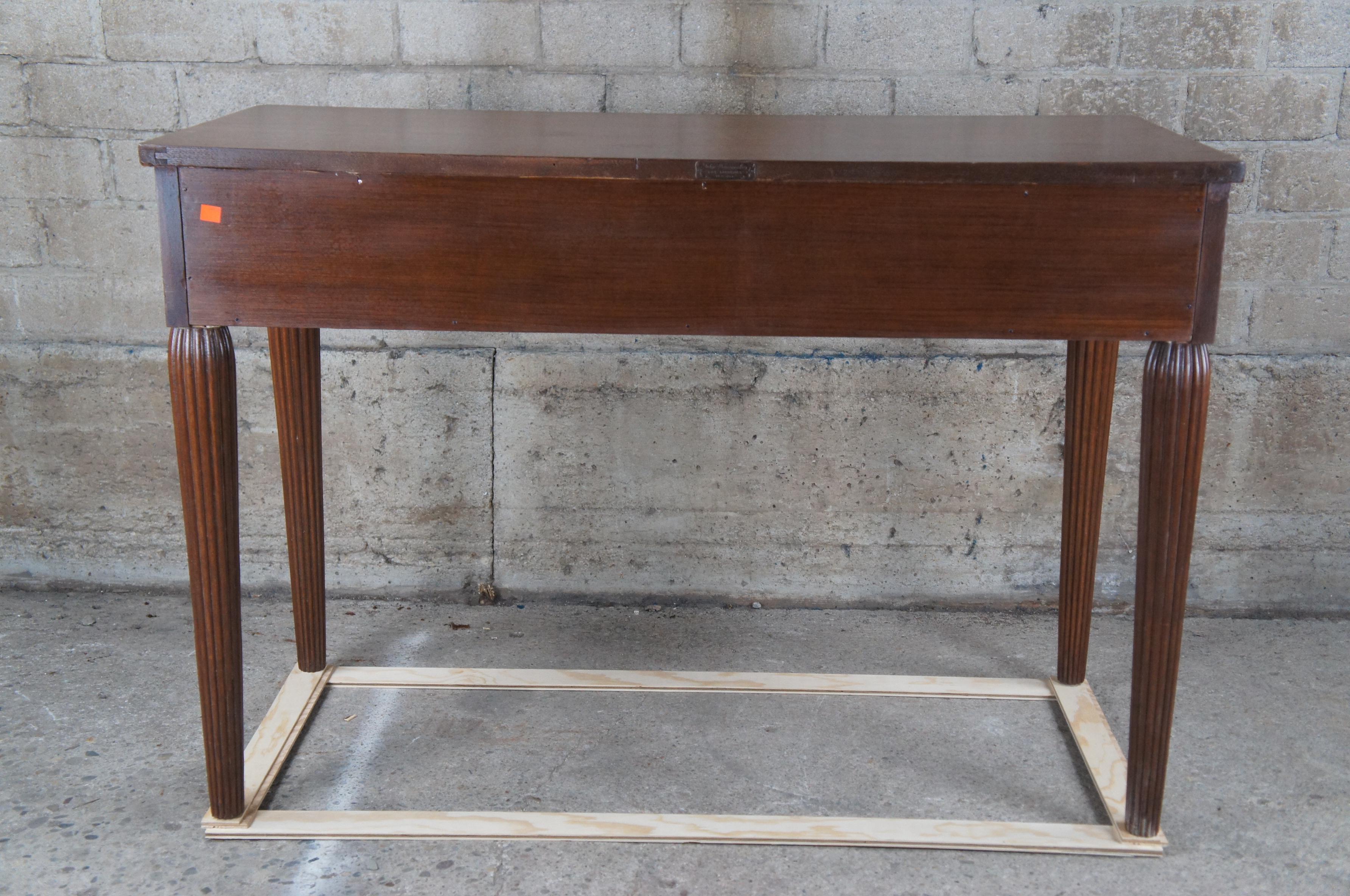 Vintage John Wanamaker Mahogany Console Table or Library Office Writing Desk 46