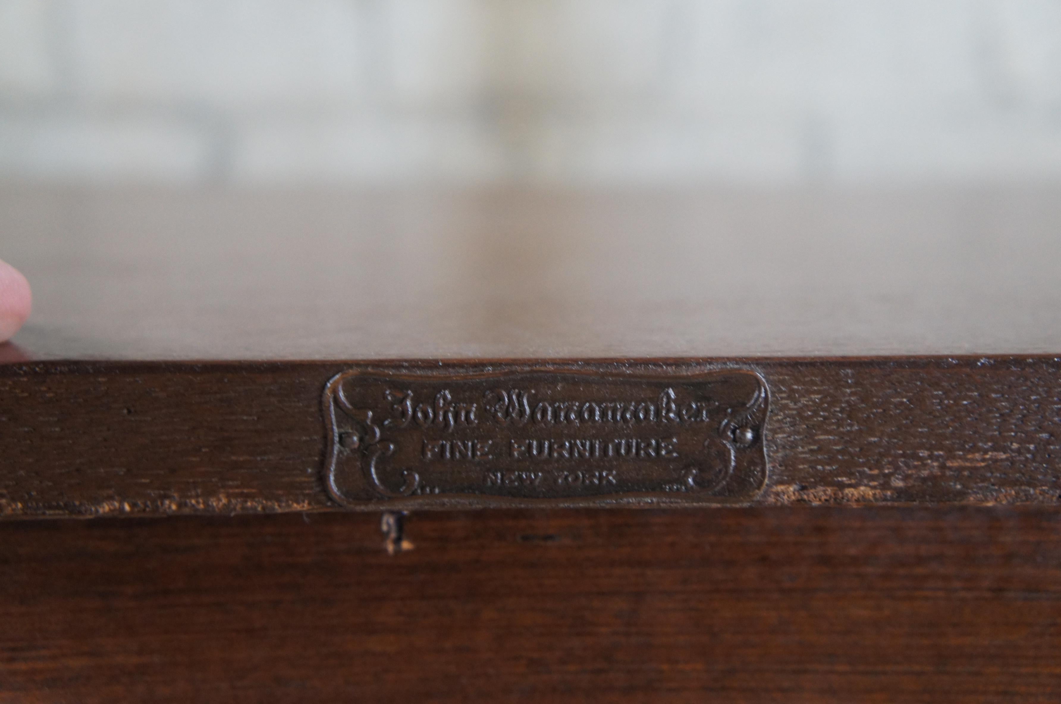 Vintage John Wanamaker Mahogany Console Table or Library Office Writing Desk 46