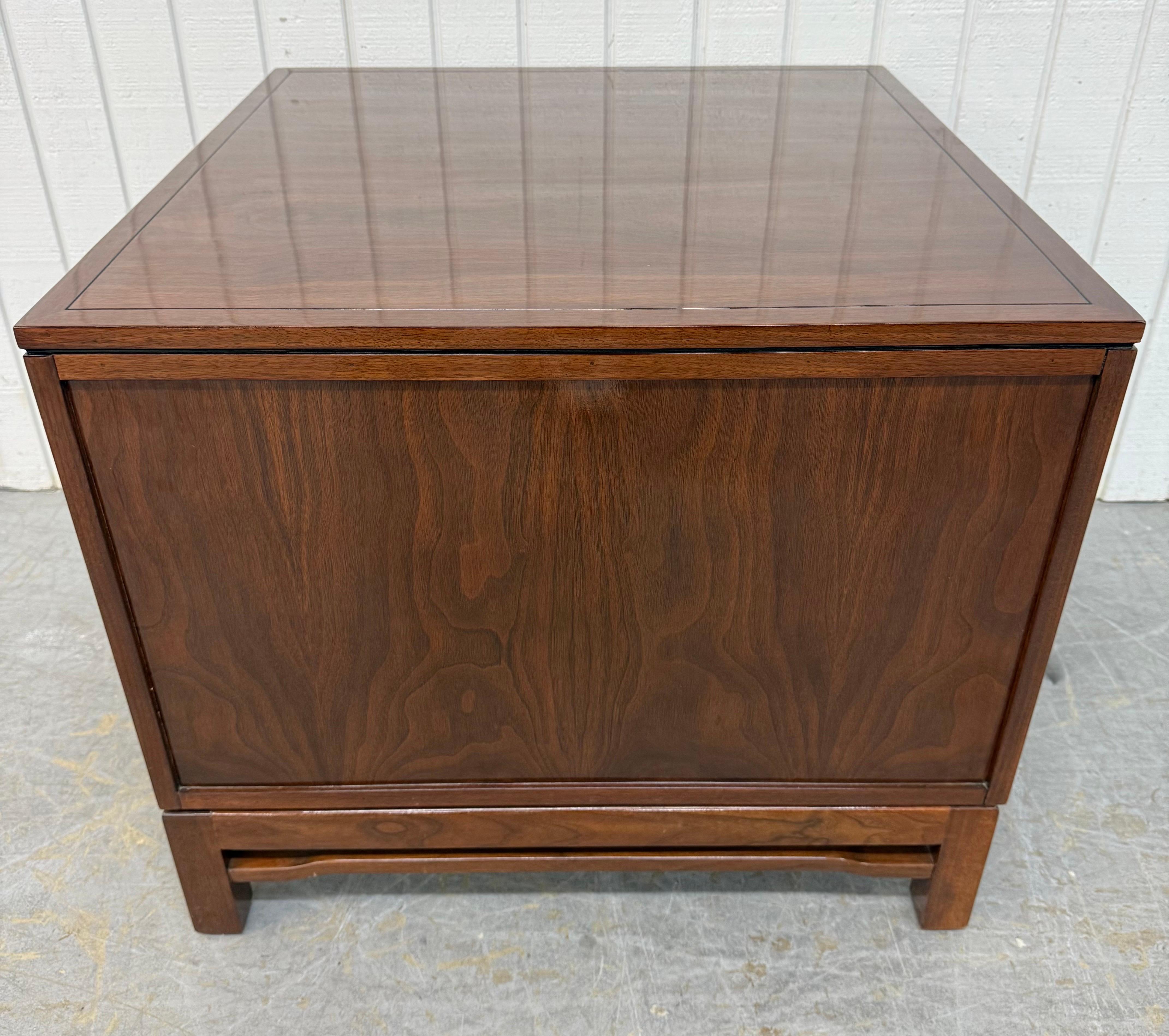 Vintage John Widdicomb Campaign Walnut Chest For Sale 1