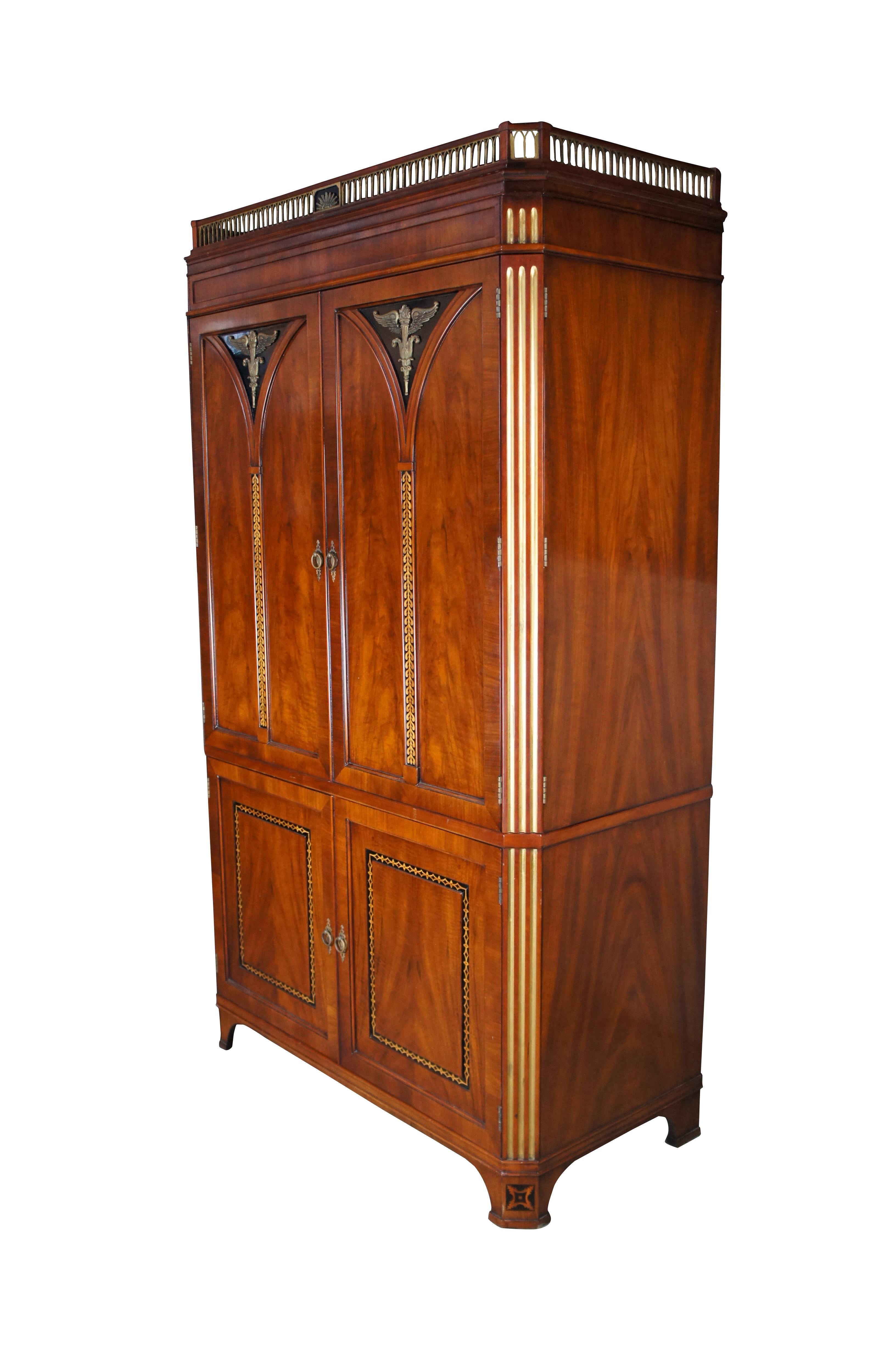 Vintage John Widdicomb French Empire Cherry Armoire Wardrobe TV Media Cabinet In Good Condition In Dayton, OH