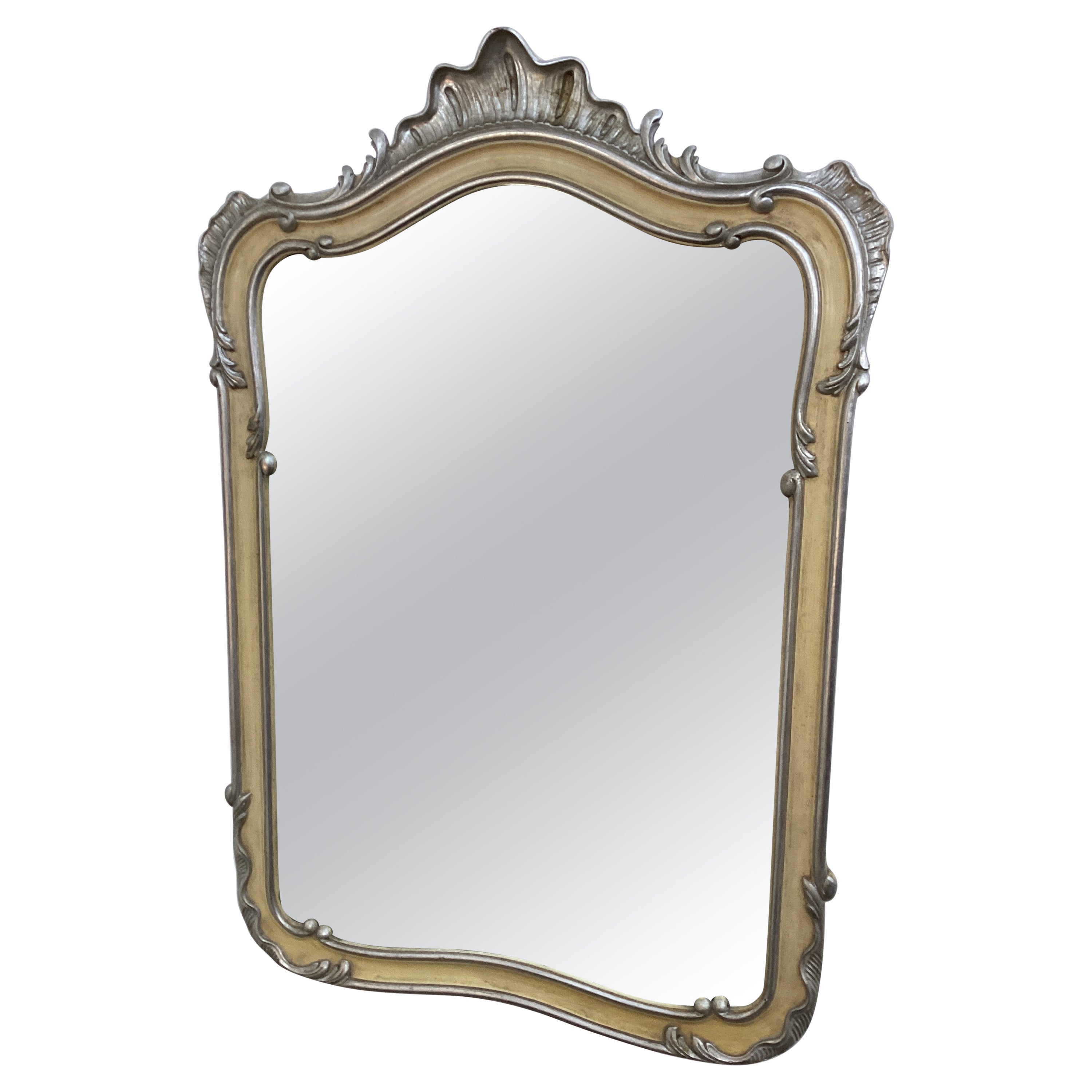 Miroir vintage de style français John Widdicomb peint à la feuille d'argent