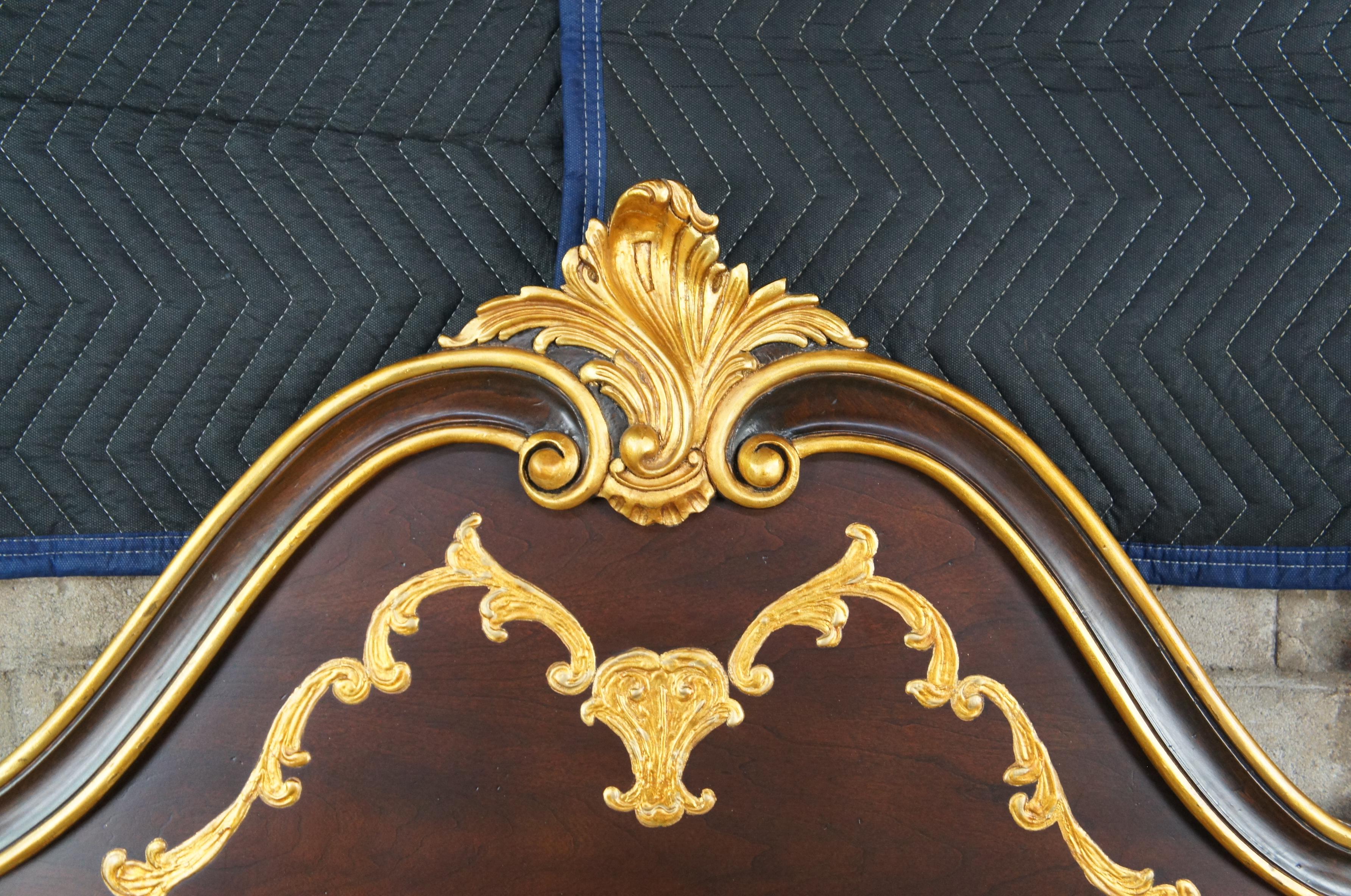 Vintage John Widdicomb French Walnut Venetian Queen Bed Headboard Louis XV In Good Condition In Dayton, OH