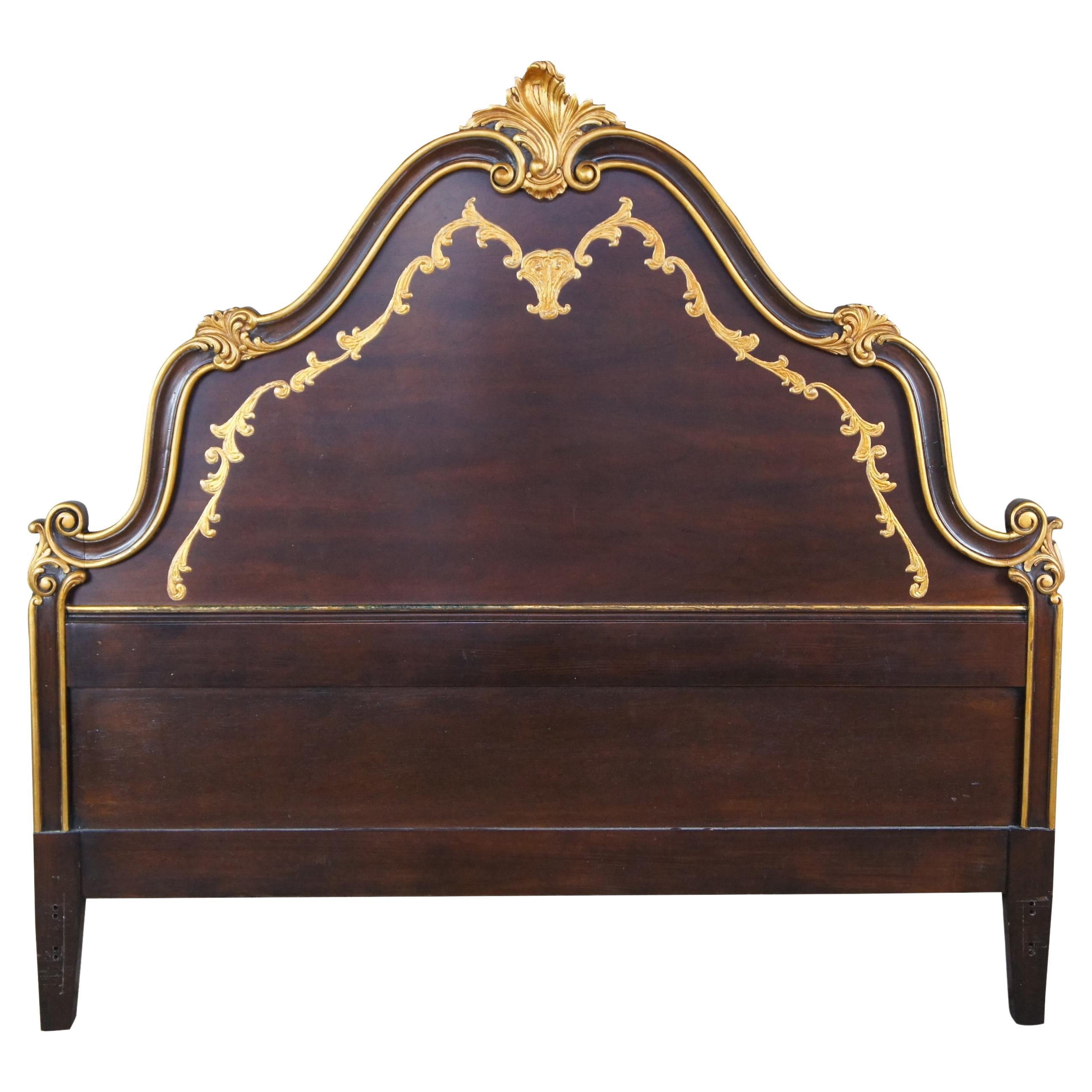 Vintage John Widdicomb French Walnut Venetian Queen Bed Headboard Louis XV