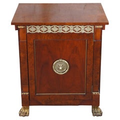 Retro John Widdicomb Neoclassical Empire Cherry Burl Bedside End Table Cabinet