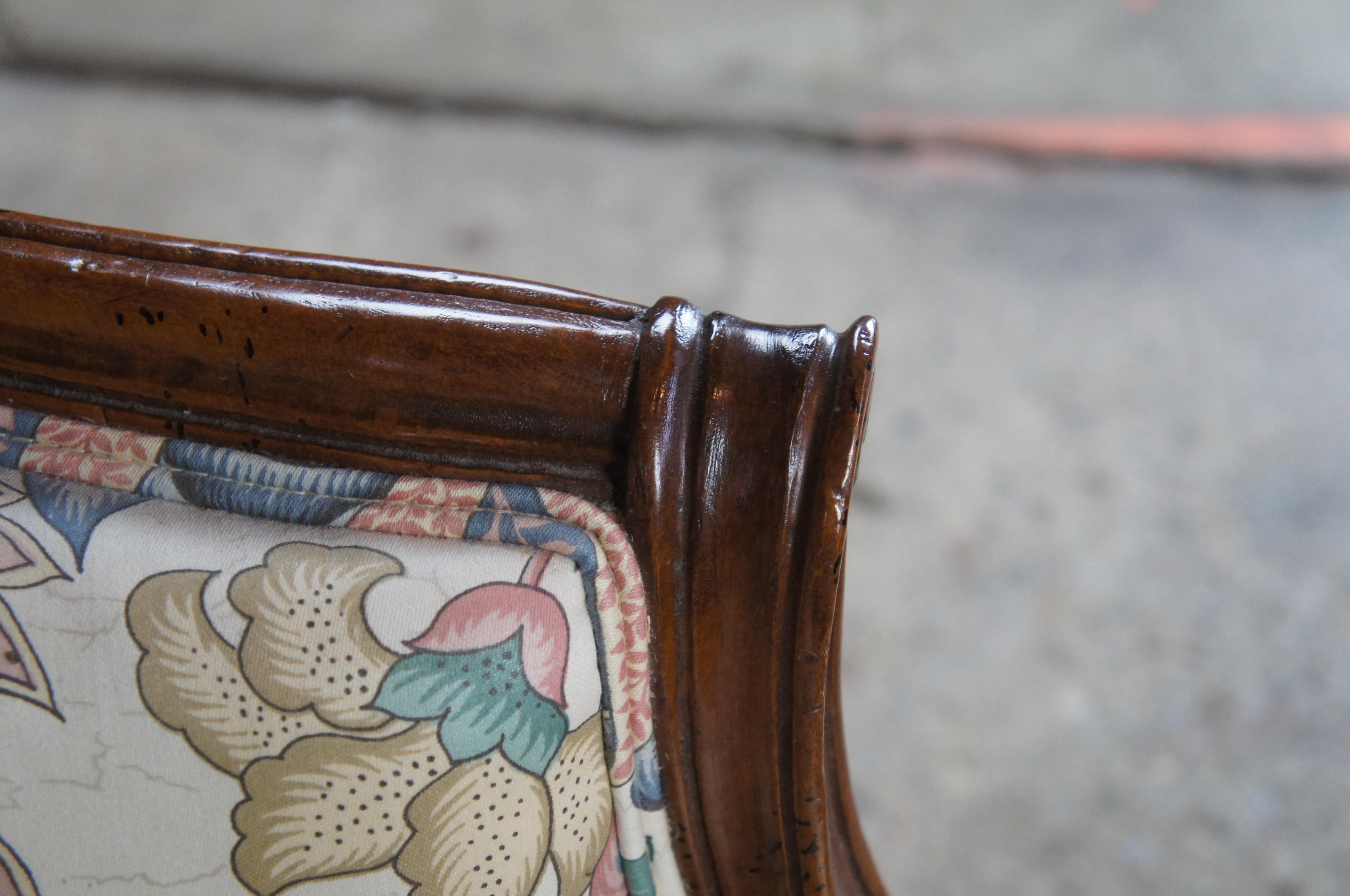 Upholstery Vintage John Widdicomb Walnut French Country Provincial Loveseat Settee Sofa
