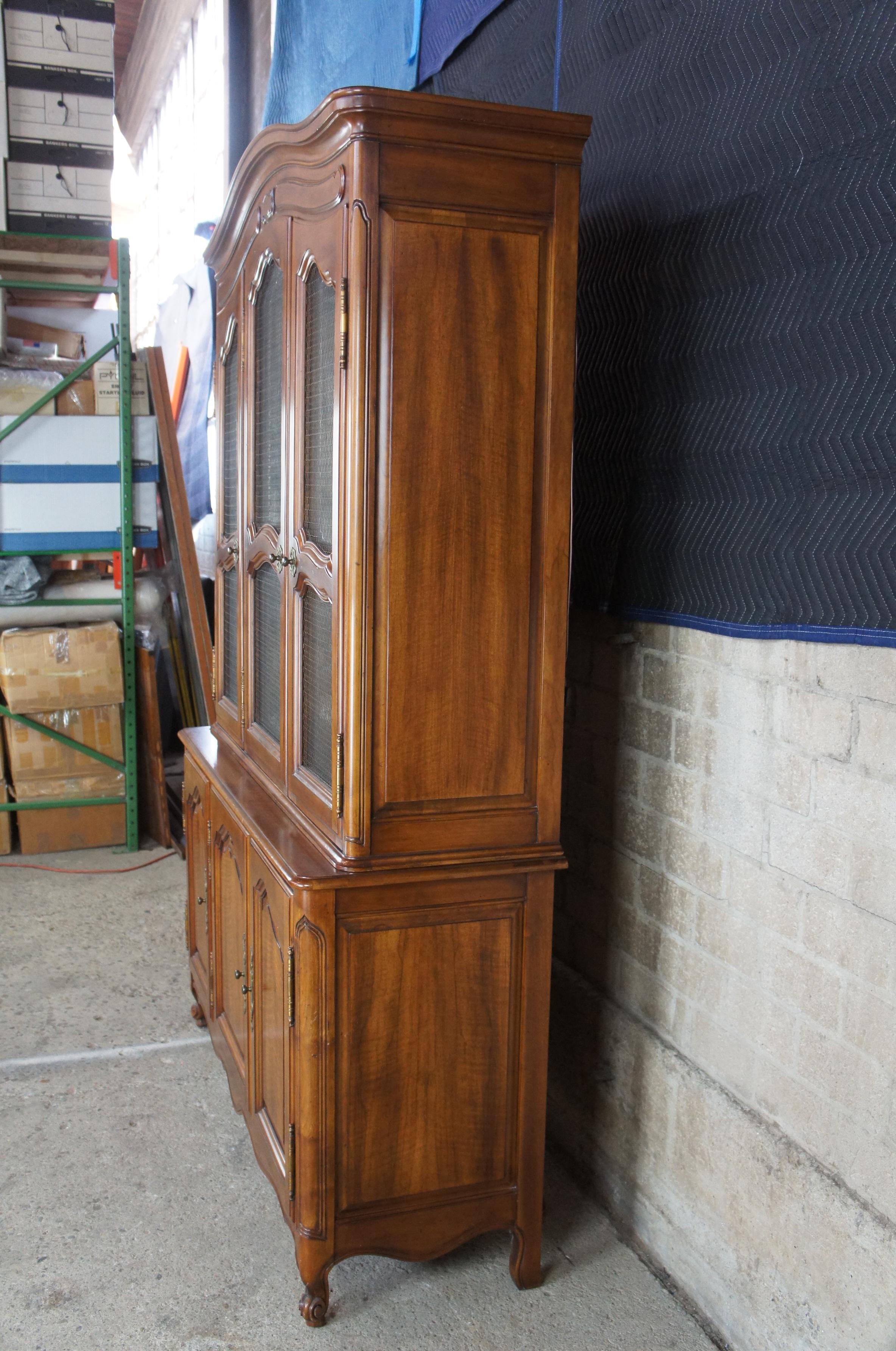 Vintage John Widdicomb Walnut French Provincial Country China Cabinet Cupboard 2