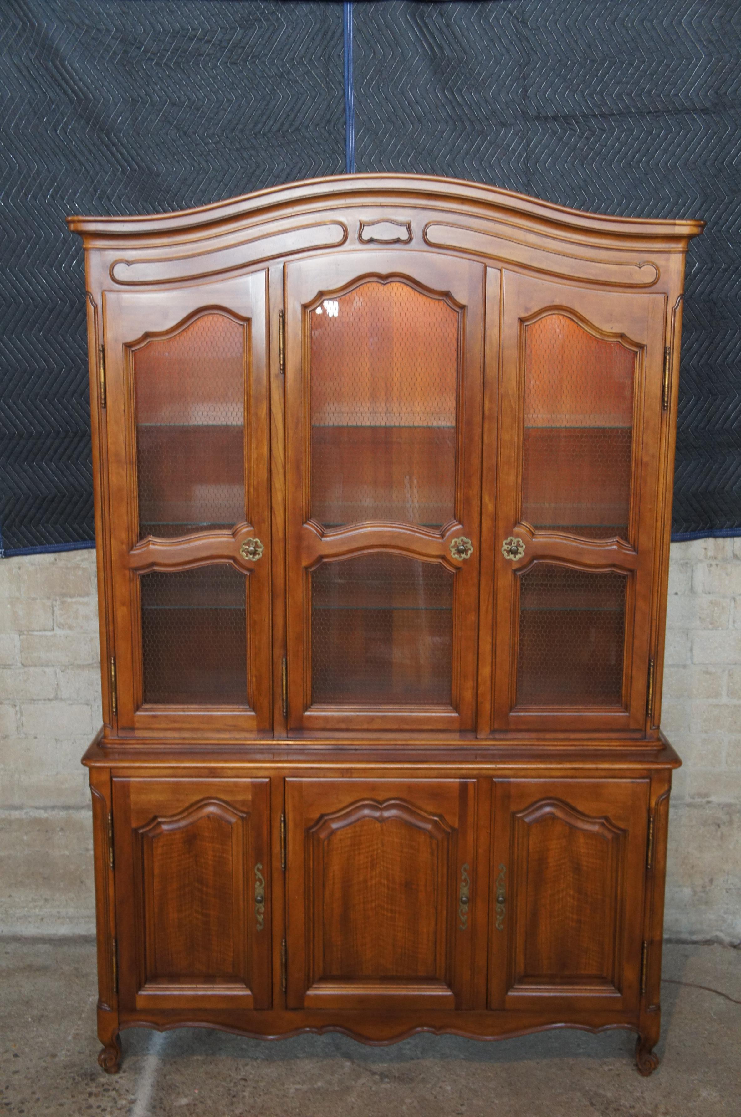 Vintage John Widdicomb Walnut French Provincial Country China Cabinet Cupboard 4