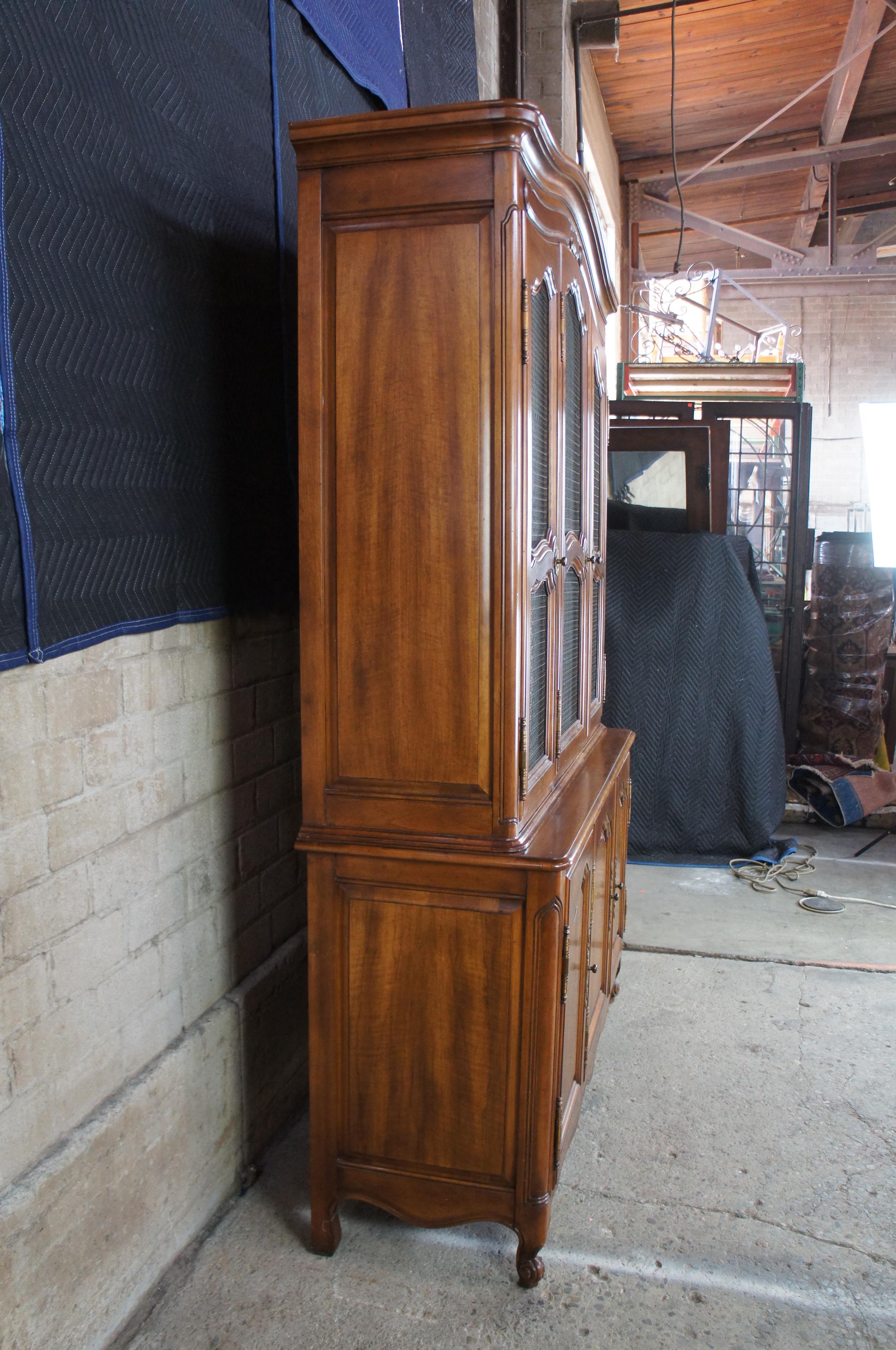 Vintage John Widdicomb Walnut French Provincial Country China Cabinet Cupboard 1